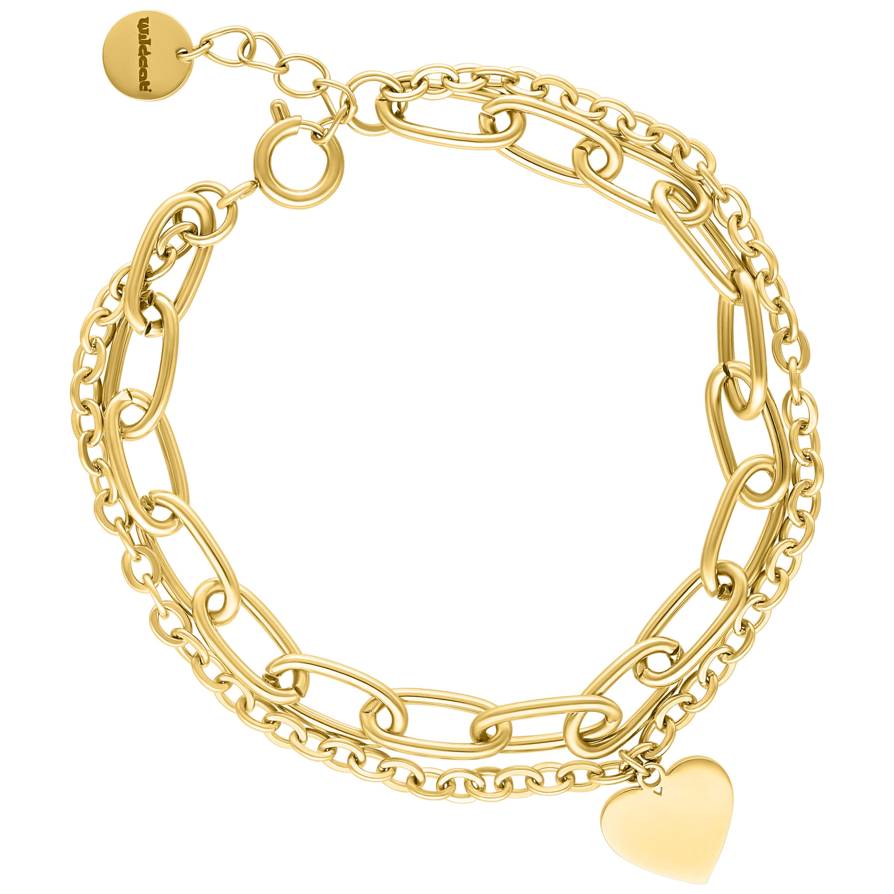 Wildcat Armband Chunky Heart Armband - Gold, Chirurgenstahl 316L - wasserfest, langlebig, hautverträglich