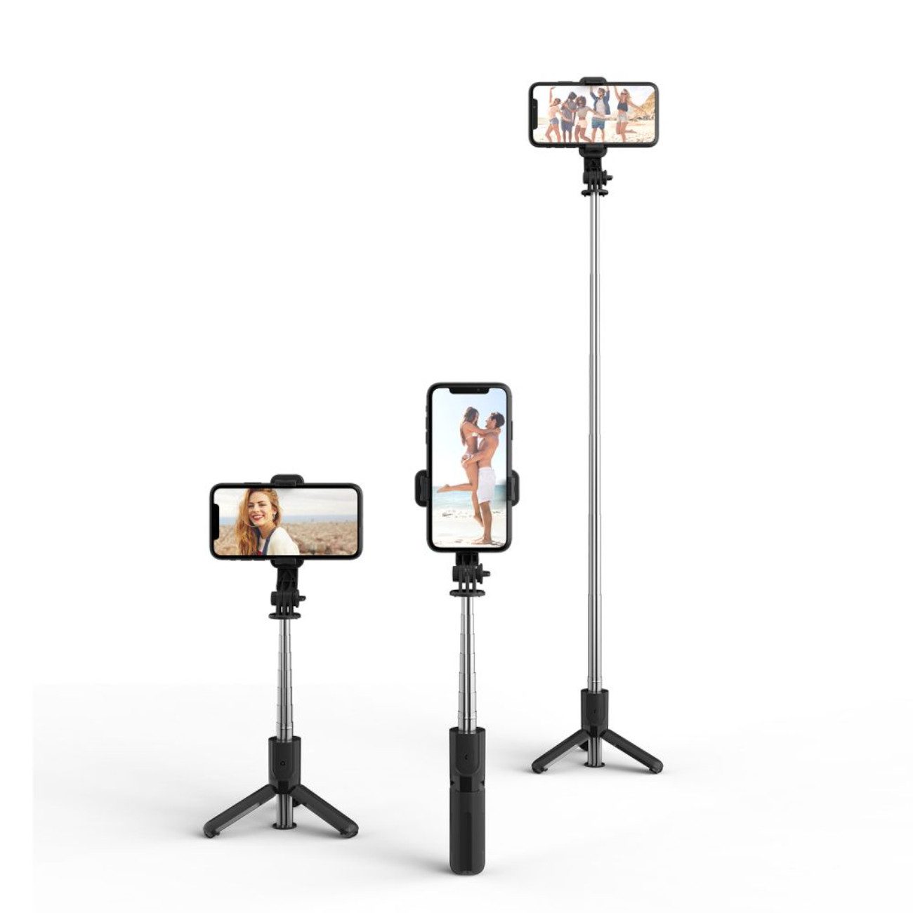 TECH PROTECT Selfie-Stick L02S, Bluetooth-Selfie-Stick mit integriertem Stativ und 10 m Reichweite