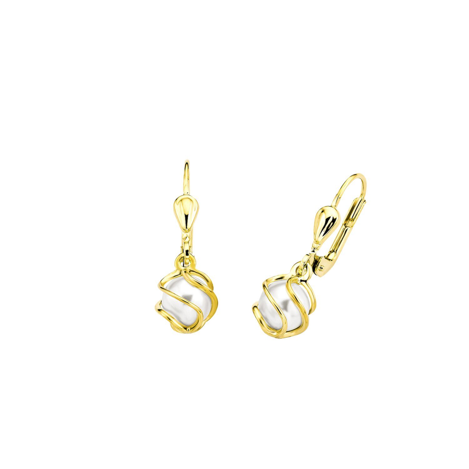 Amor Paar Ohrhänger für Damen, Gold 375, Wachsperle (Ohrhänger, 2-tlg)