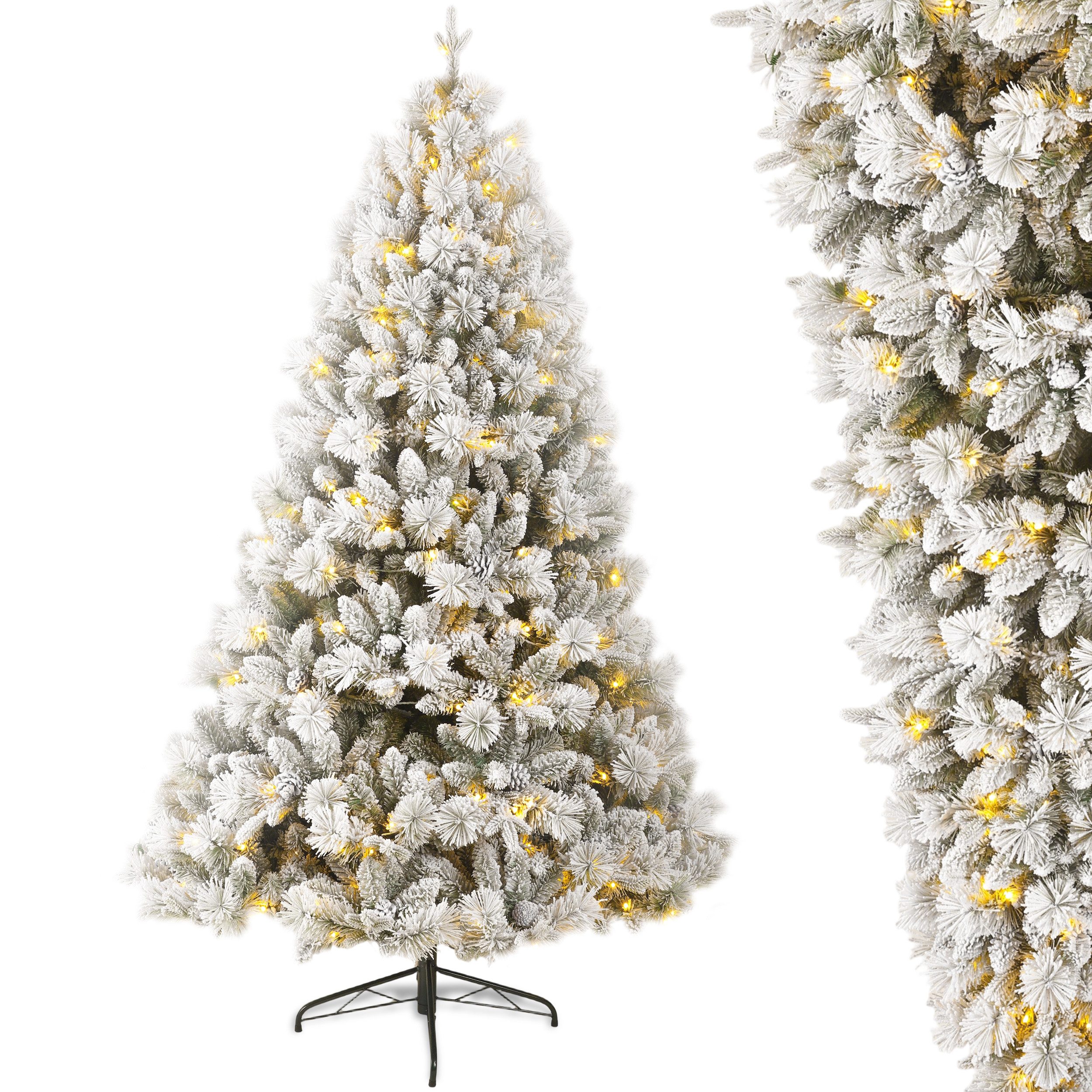 WHEELYOU Künstlicher Weihnachtsbaum mit Schnee, mit Lichterkette und Handsc günstig online kaufen