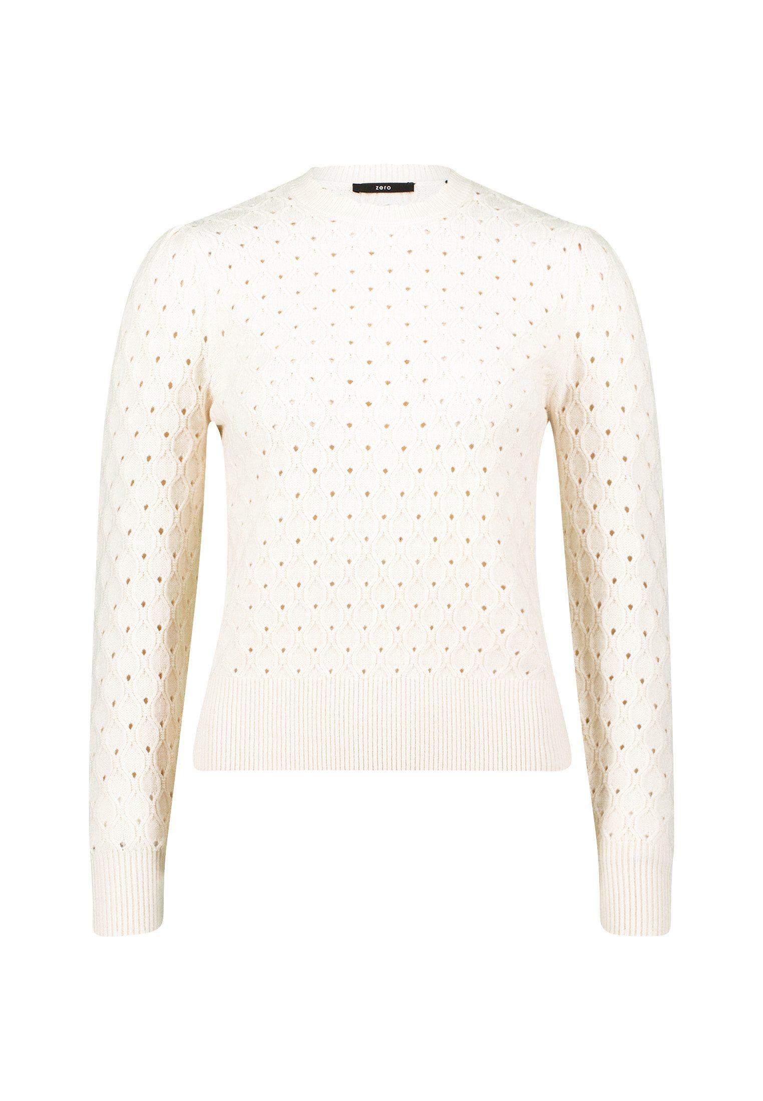 Zero Strickpullover Damen Pullover mit Lochstrickmuster günstig online kaufen