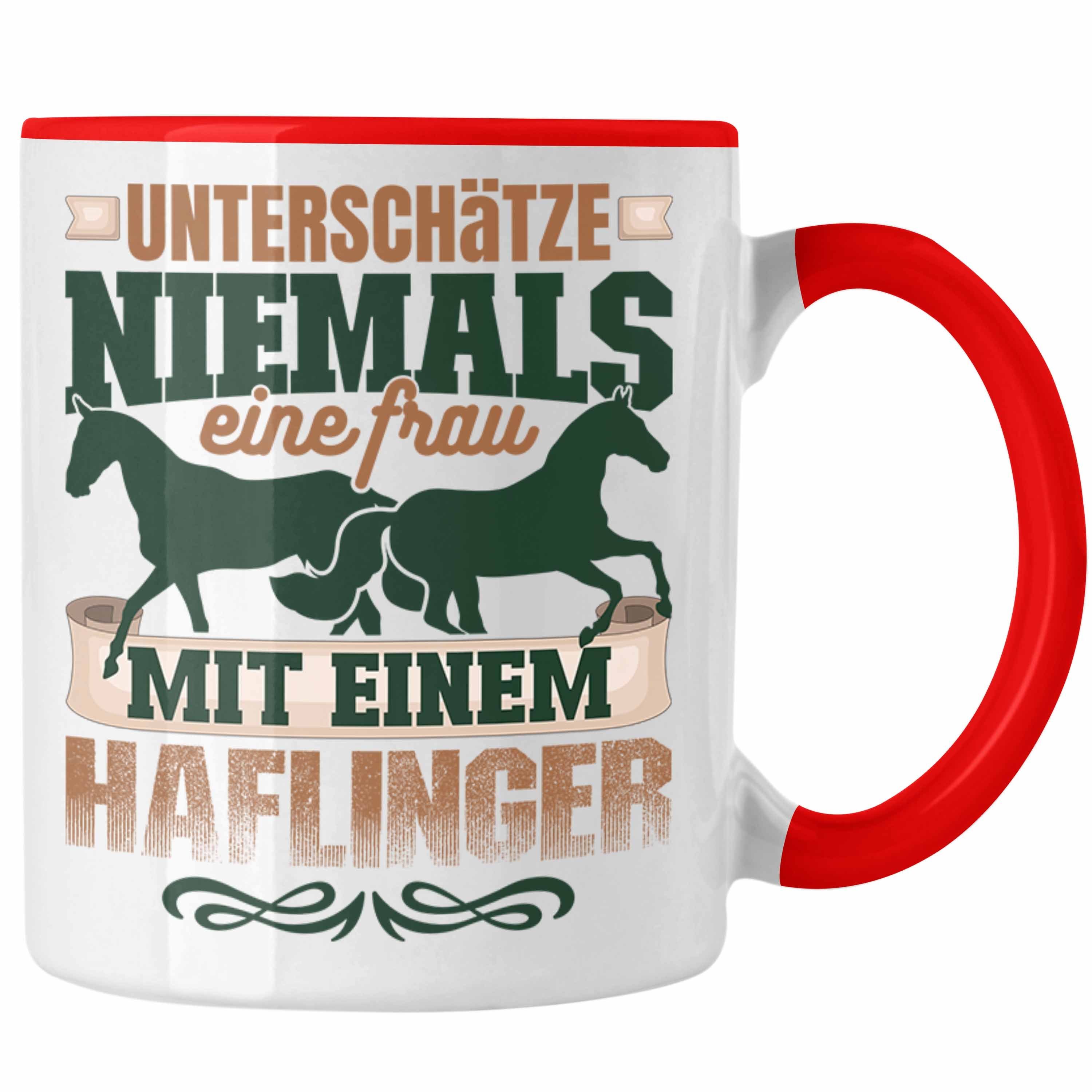 Haflinger Pferde Geschenkidee Trendation Tasse Reiterin Geschenk Tasse Rot