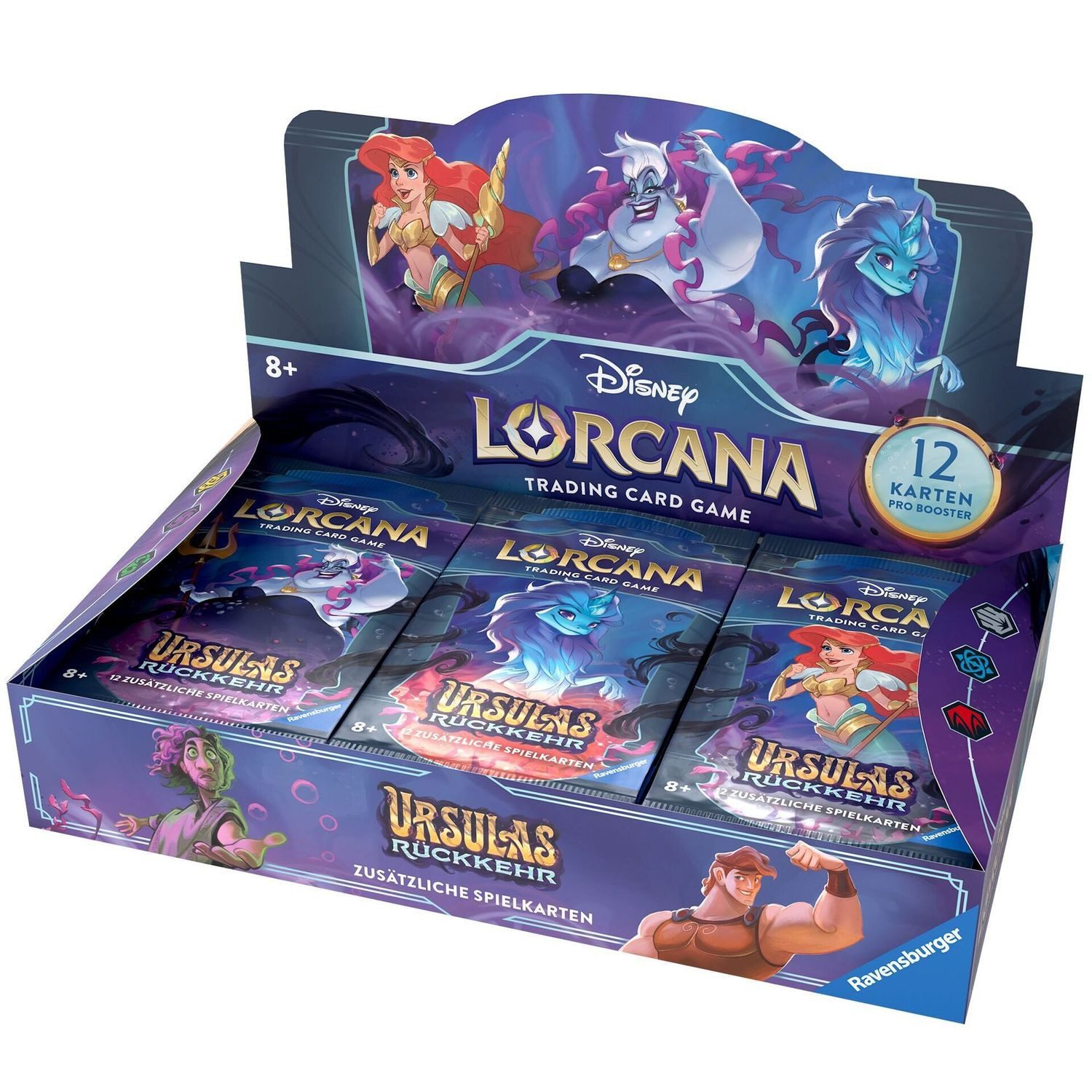Ravensburger Sammelkarte Disney Lorcana Ursulas Rückkehr, Display mit 24 Booster