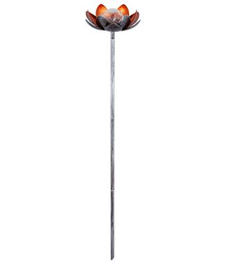Dehner LED Solarleuchte Solarstab Lotus, Ø 22 cm, Höhe 101 cm, Kaltweiß, Warmweiß