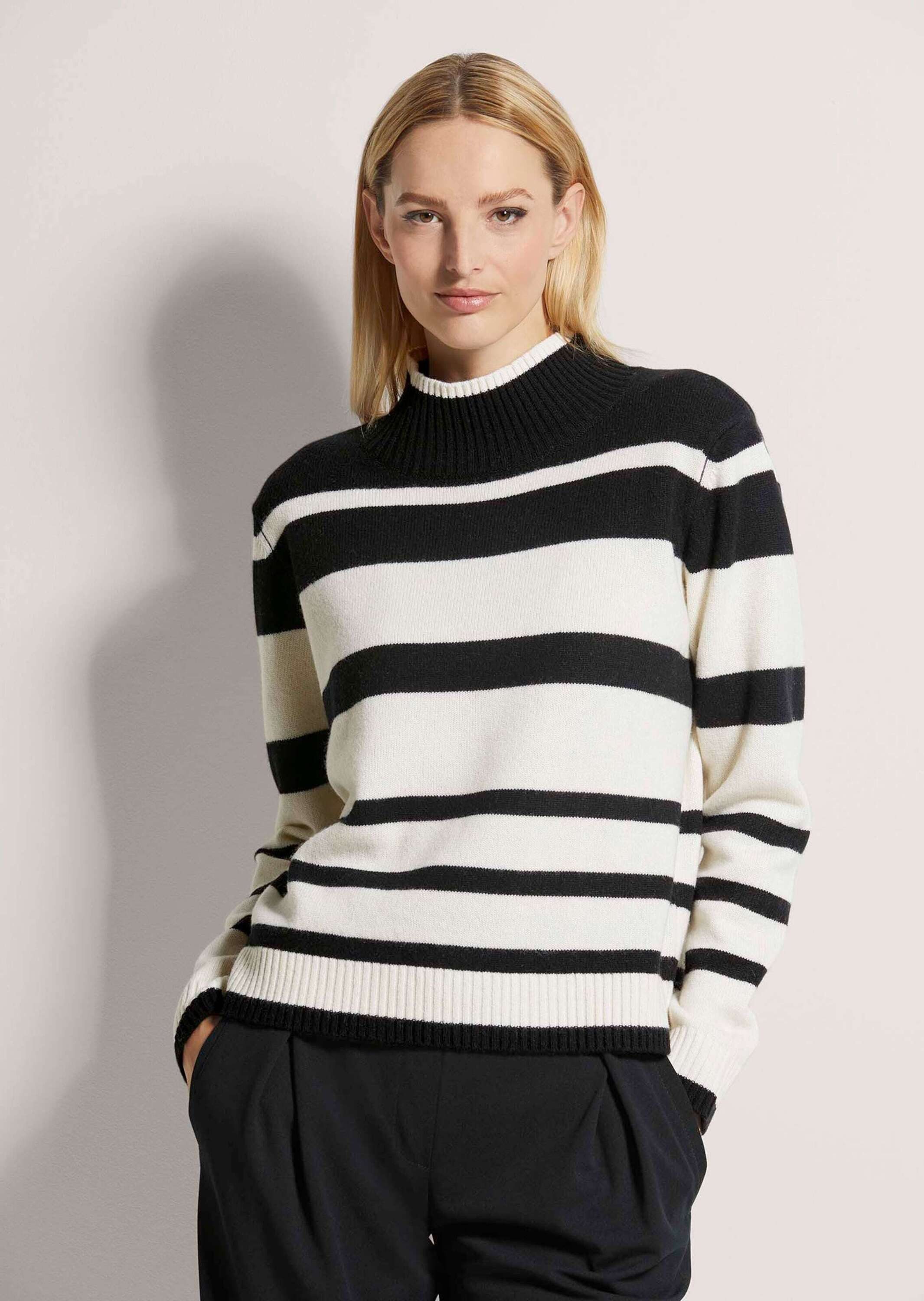 MADELEINE Strickpullover Rundhals-Pullover im Streifen-Look günstig online kaufen