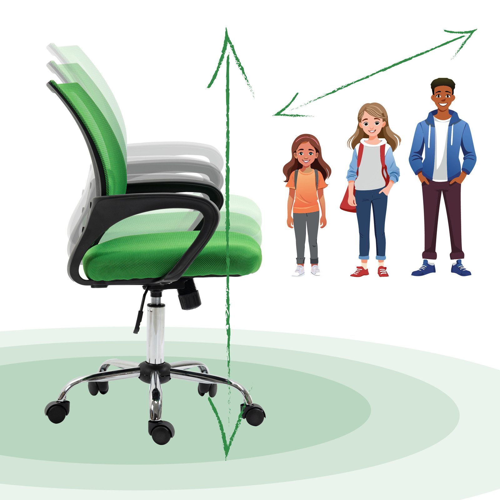 SVITA Schreibtischstuhl CYDNEY (Einzeln), Stufenlos höhenverstellbar, 360° günstig online kaufen