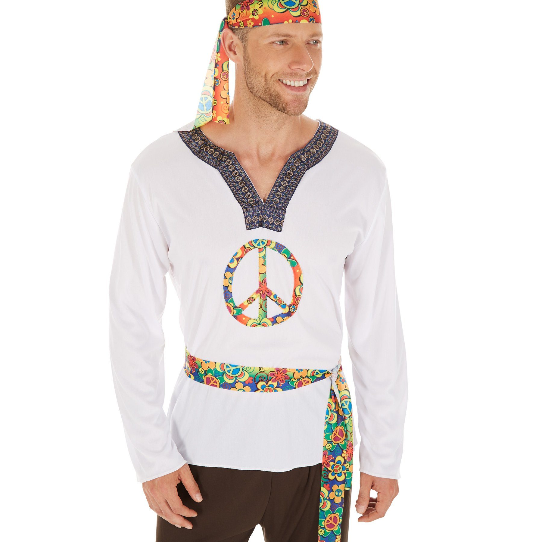 dressforfun Hippie-Kostüm Herrenkostüm Hippie Jimmy, Jersey-Elastik-Langarmshirt