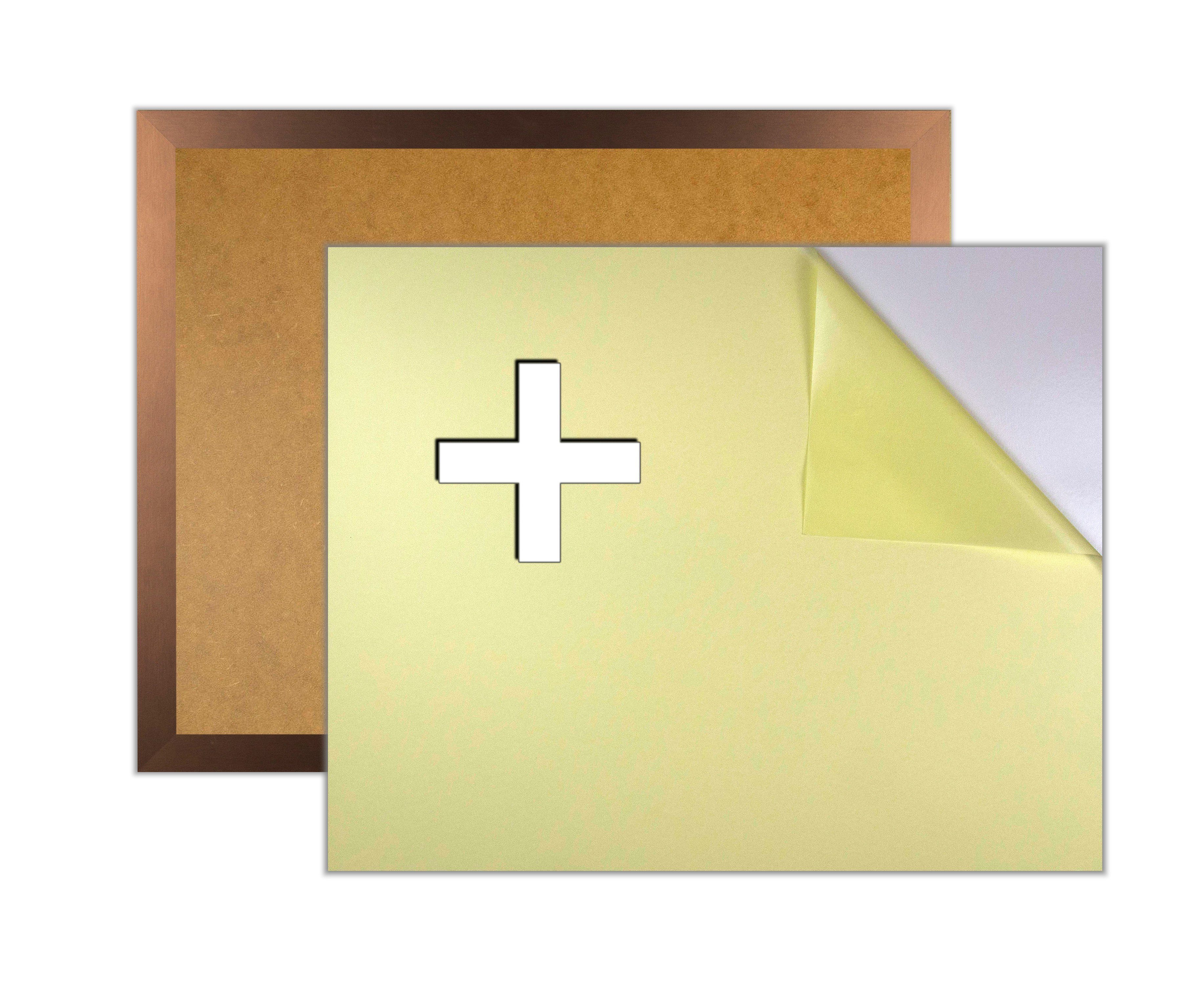 myposterframe Einzelrahmen Bilderrahmen für Rubbel Weltkarte mit Klebepappe, (1 Stück), 45x80 cm, Kupfer dekor, MDF
