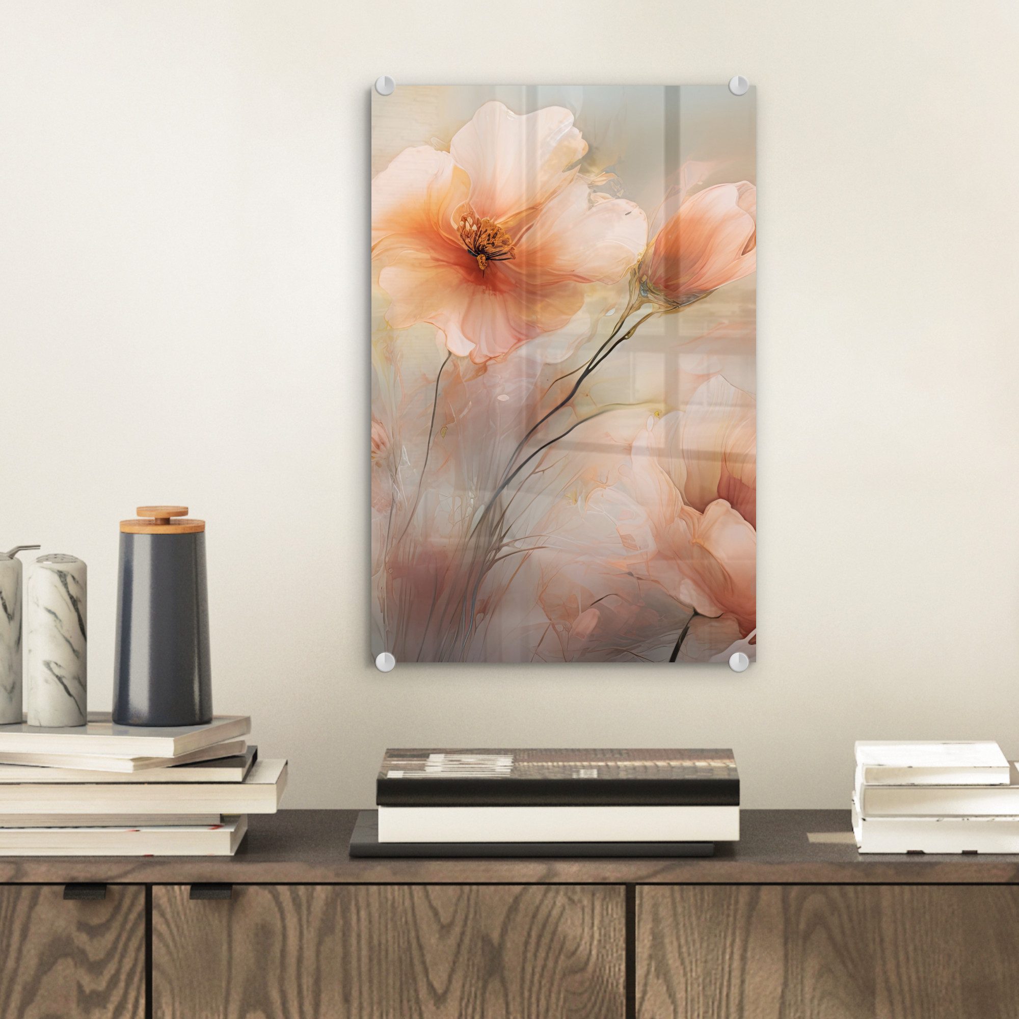 MuchoWow Acrylglasbild Blumen - Pastell - günstig online kaufen
