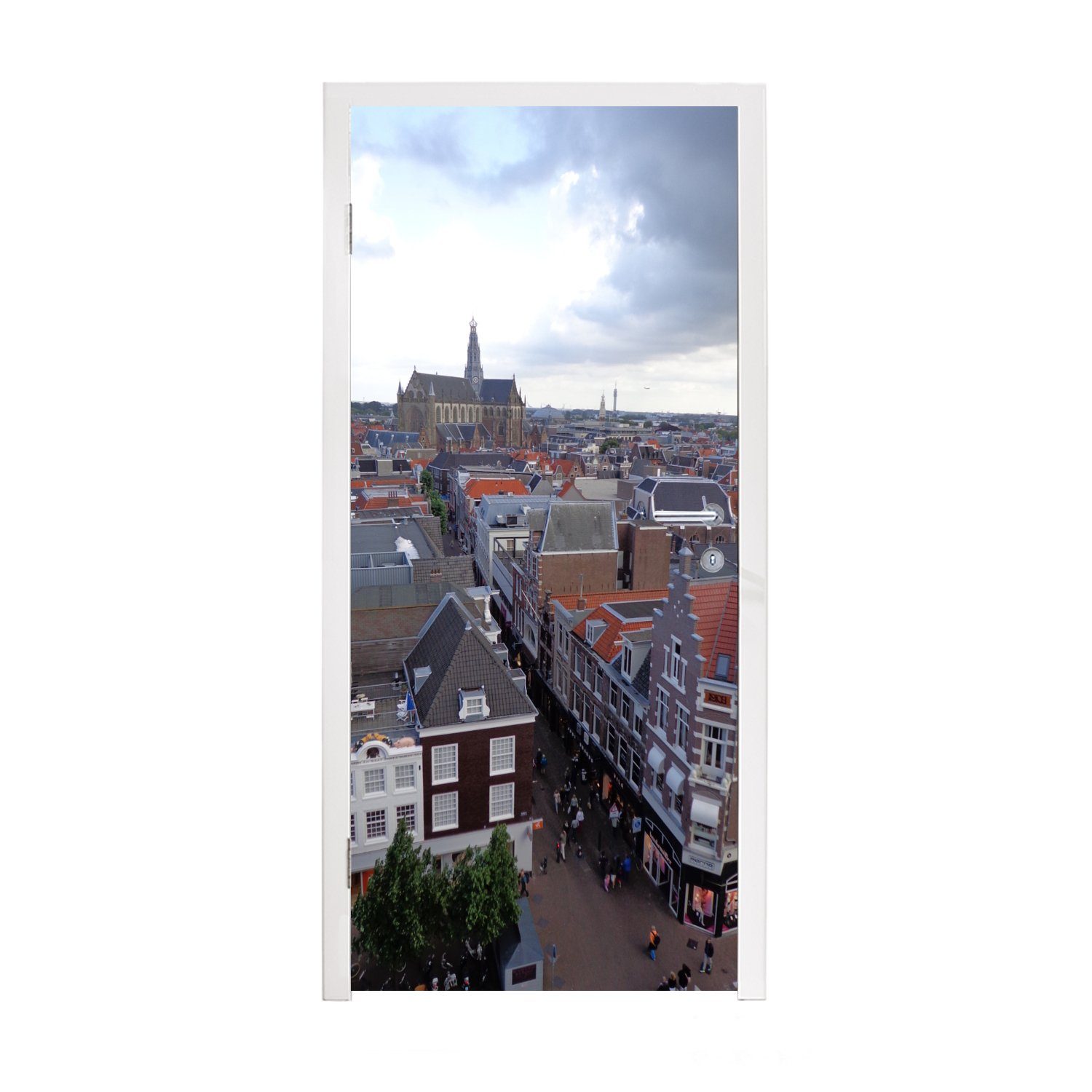 MuchoWow Türtapete Himmel, - 75x205 Fototapete für Niederlande Haarlem Türaufkleber, (1 Tür, bedruckt, - cm Matt, St)
