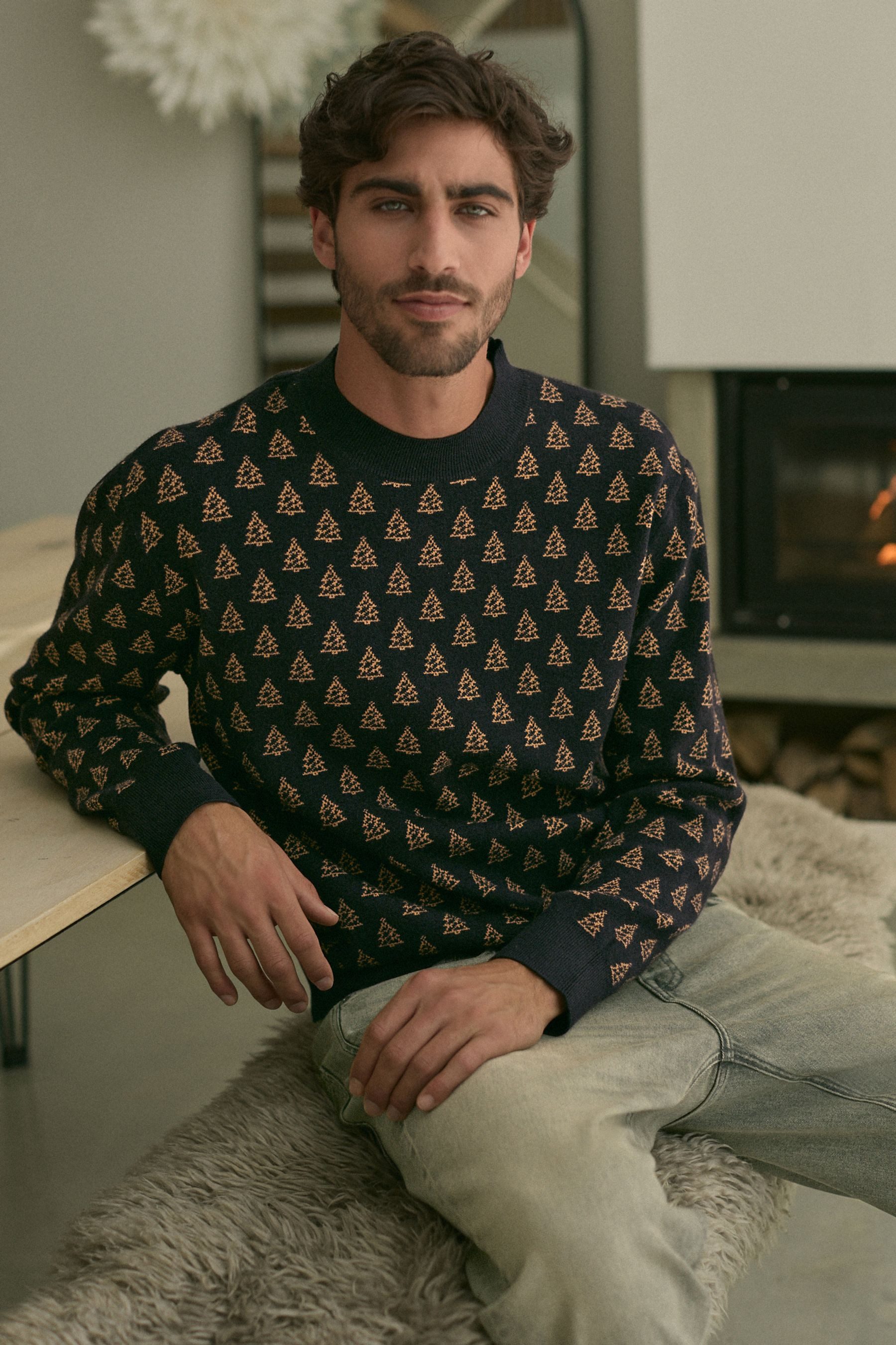 Next Rundhalspullover Regular Fit Weihnachts-Rundhalspullover (1-tlg)