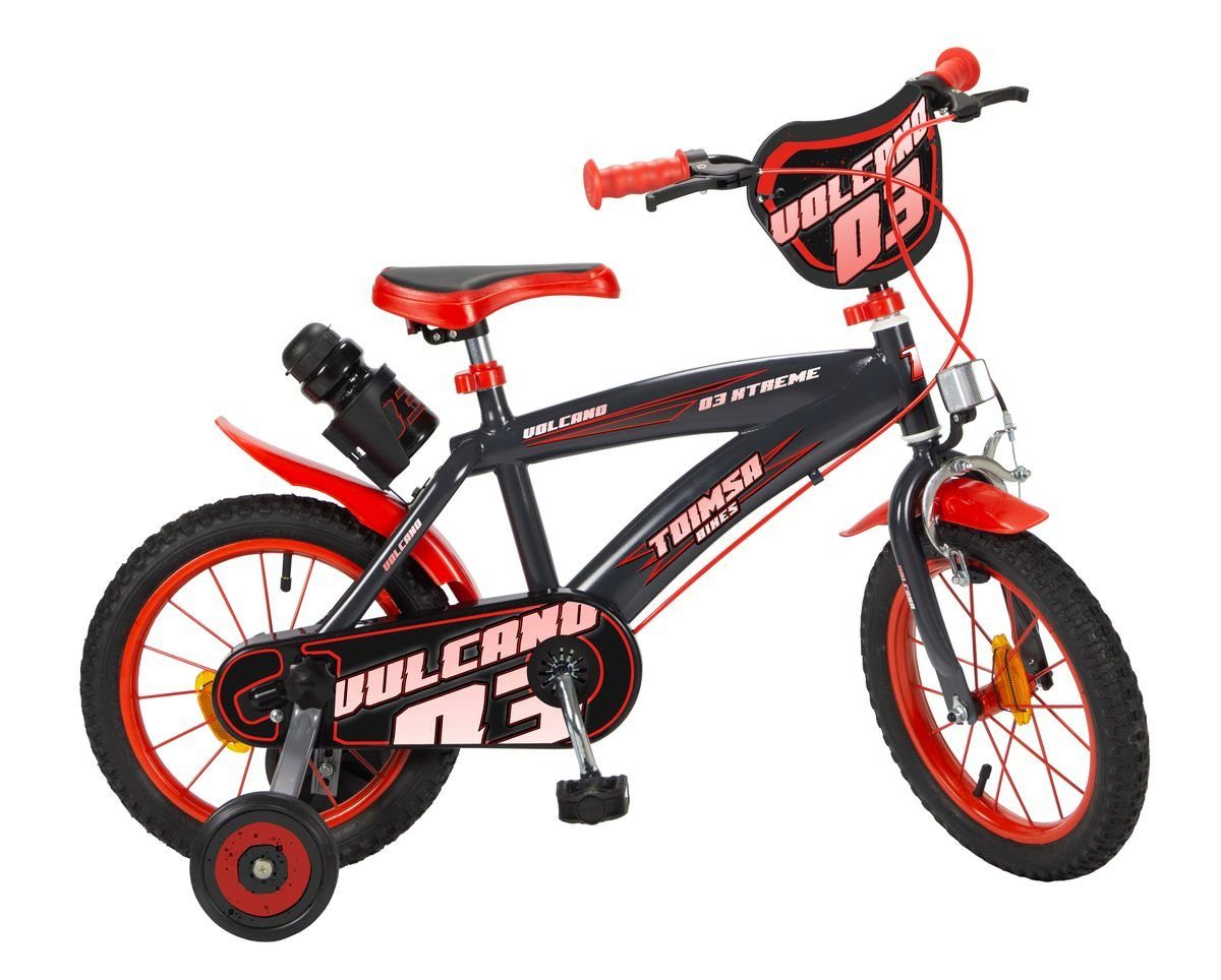 Toimsa Bikes Kinderfahrrad 16 Zoll Kinder Jungen Mädchen Fahrrad Kinderfahrrad Kinderrad Vulcano, 1 Gang, Stützräder, Trinkflasche