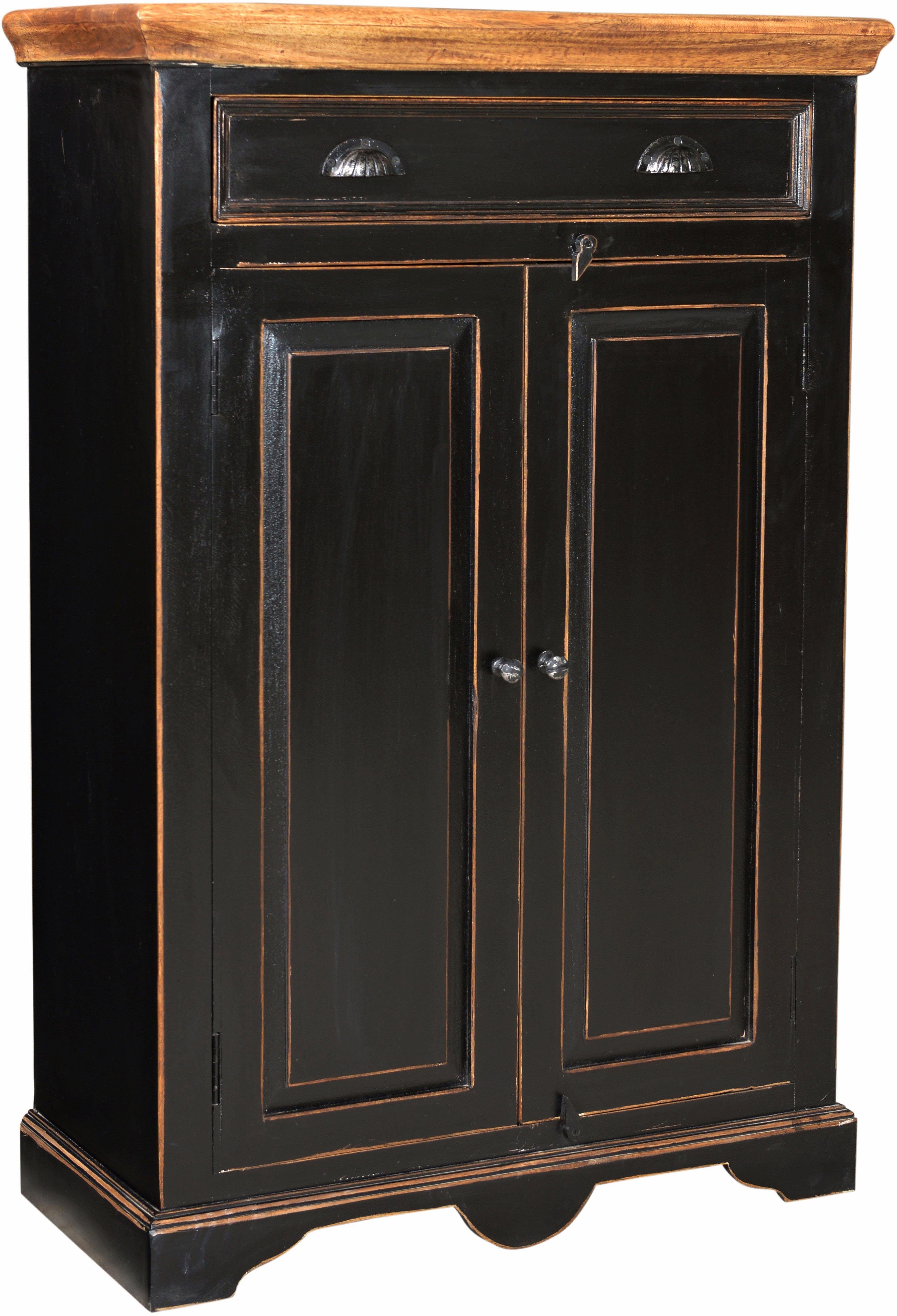 SIT Highboard CORSICA Vintage aus Mangoholz mit Türen & Schublade, Vier feste Einlegeböden für strukturierten Stauraum