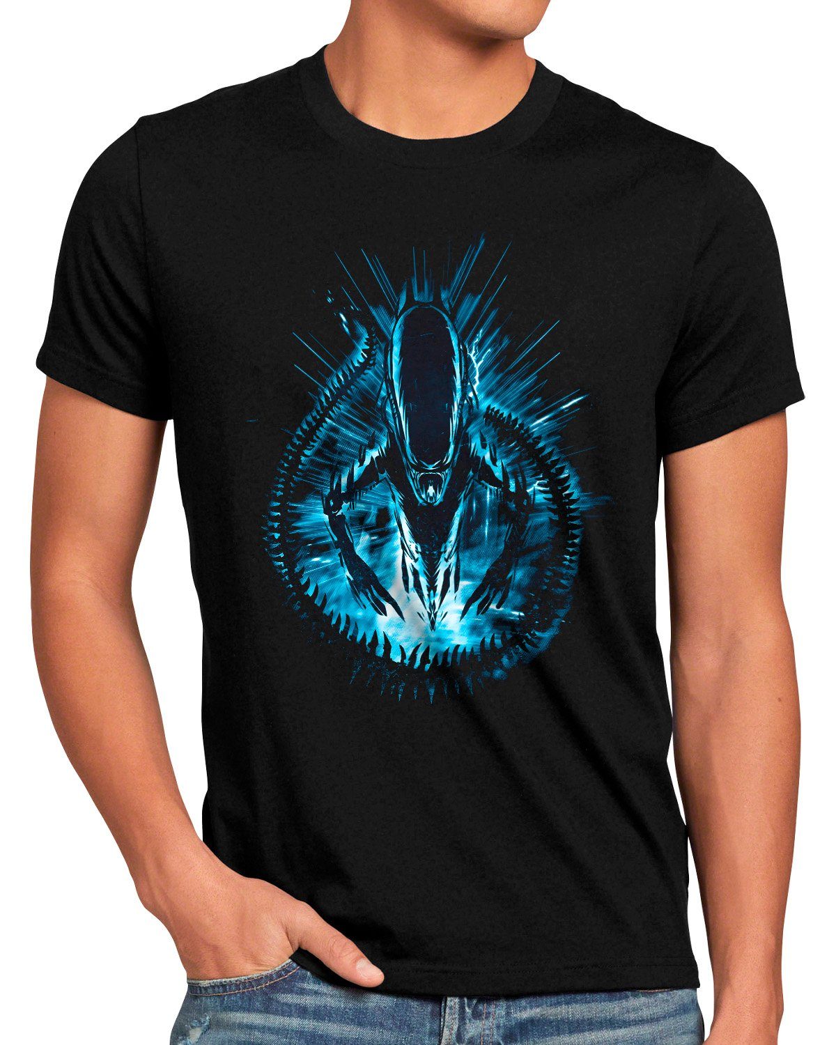 style3 Print-Shirt Herren T-Shirt Alien Rage xenomorph alien ridley scott predator