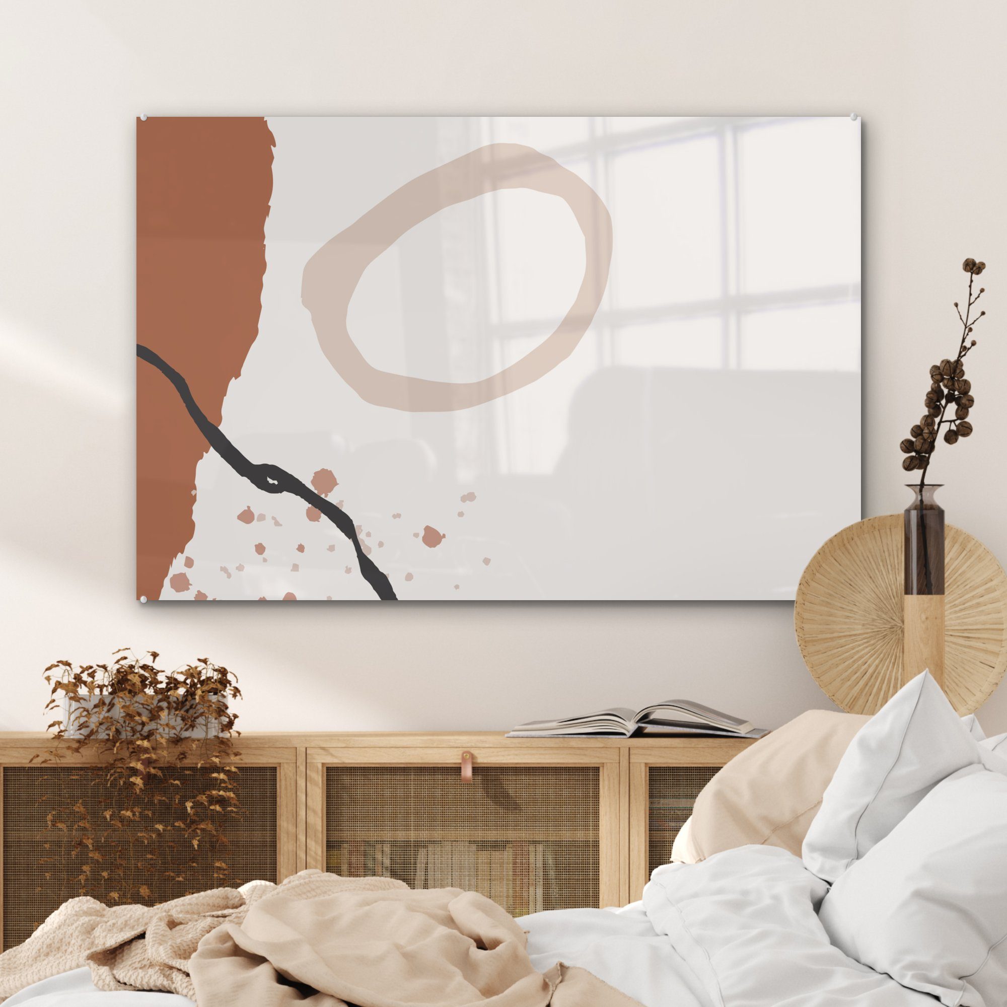 Abstrakt Schlafzimmer Sommer MuchoWow St), & Grau, Wohnzimmer Acrylglasbilder - - Acrylglasbild (1