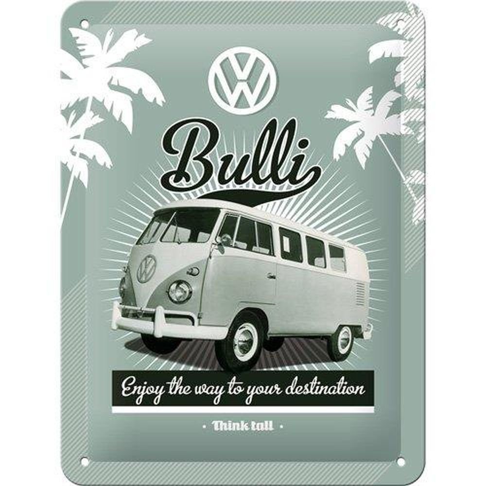 Metallschild Blechschild 15x20 cm - Volkswagen - VW Retro Bulli