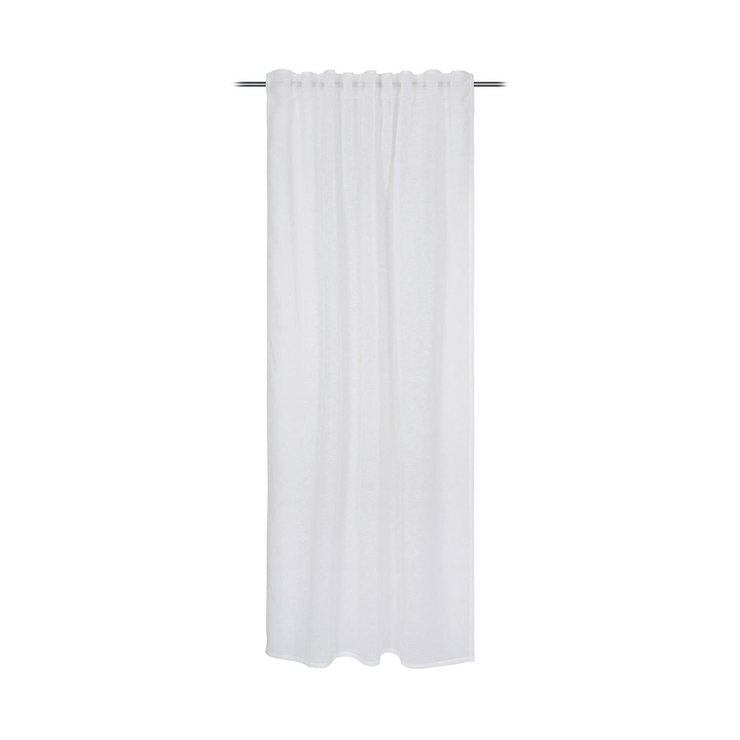 Gözze Vorhang CHARMING, Weiß, uni, 140 x 245 cm, Polyester, Schlaufen