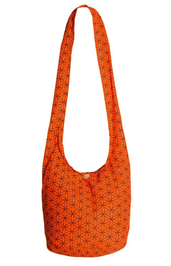 PANASIAM Schultertasche Geometrix Schulterbeutel aus 100% Baumwolle praktische Umhängetasche, In 2 Größen Beuteltasche auch als Wickeltasche und Handtasche geeignet
