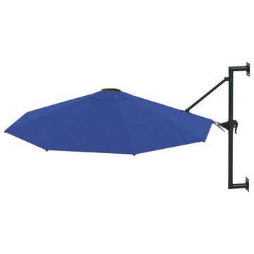 vidaXL Balkonsichtschutz Sonnenschirm Wandmontage mit Metallmast 300 cm Blau