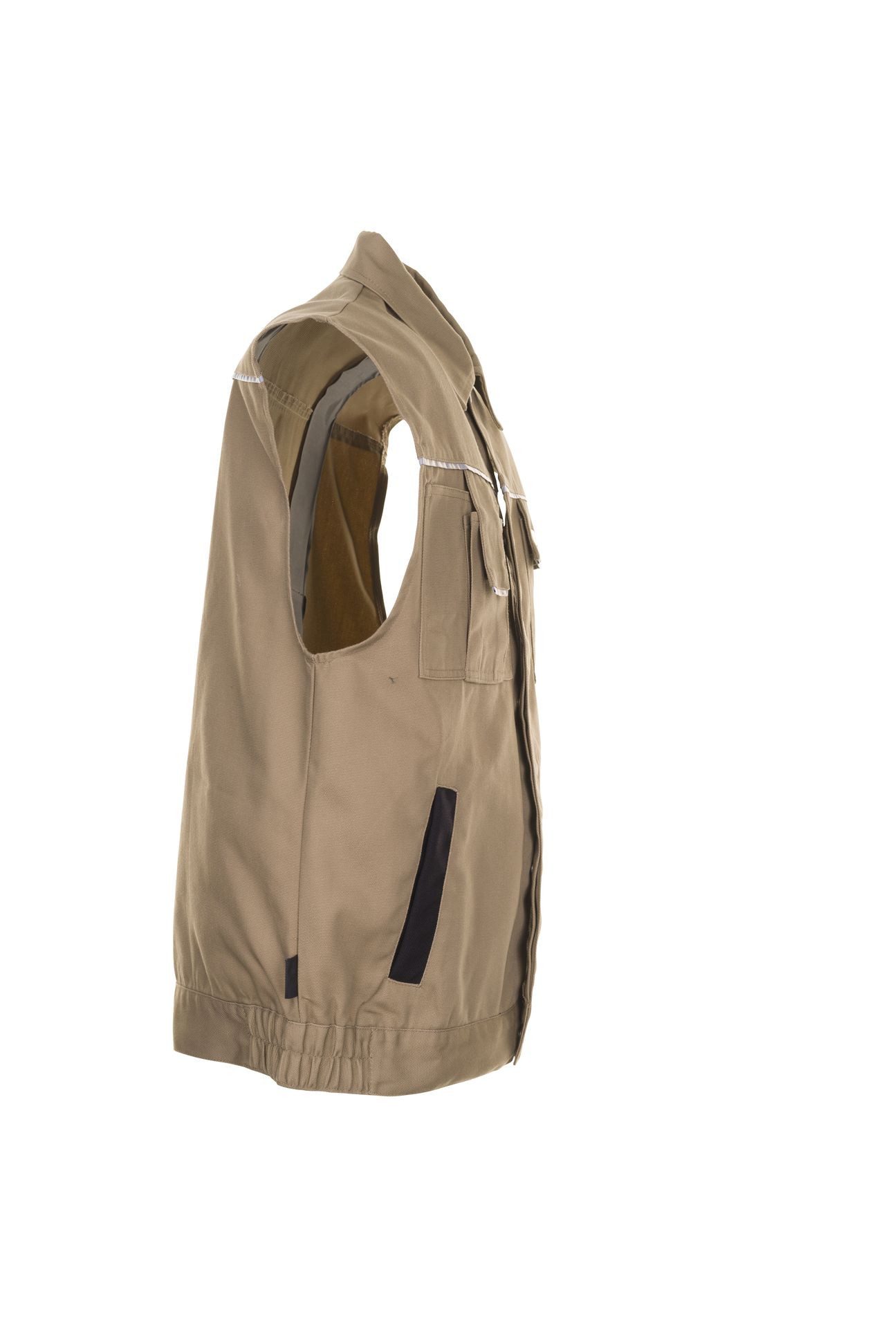 Planam Arbeitsweste PLANAM Herren Weste CANVAS-320 Reflex CORDURA® Khaki/Schwarz