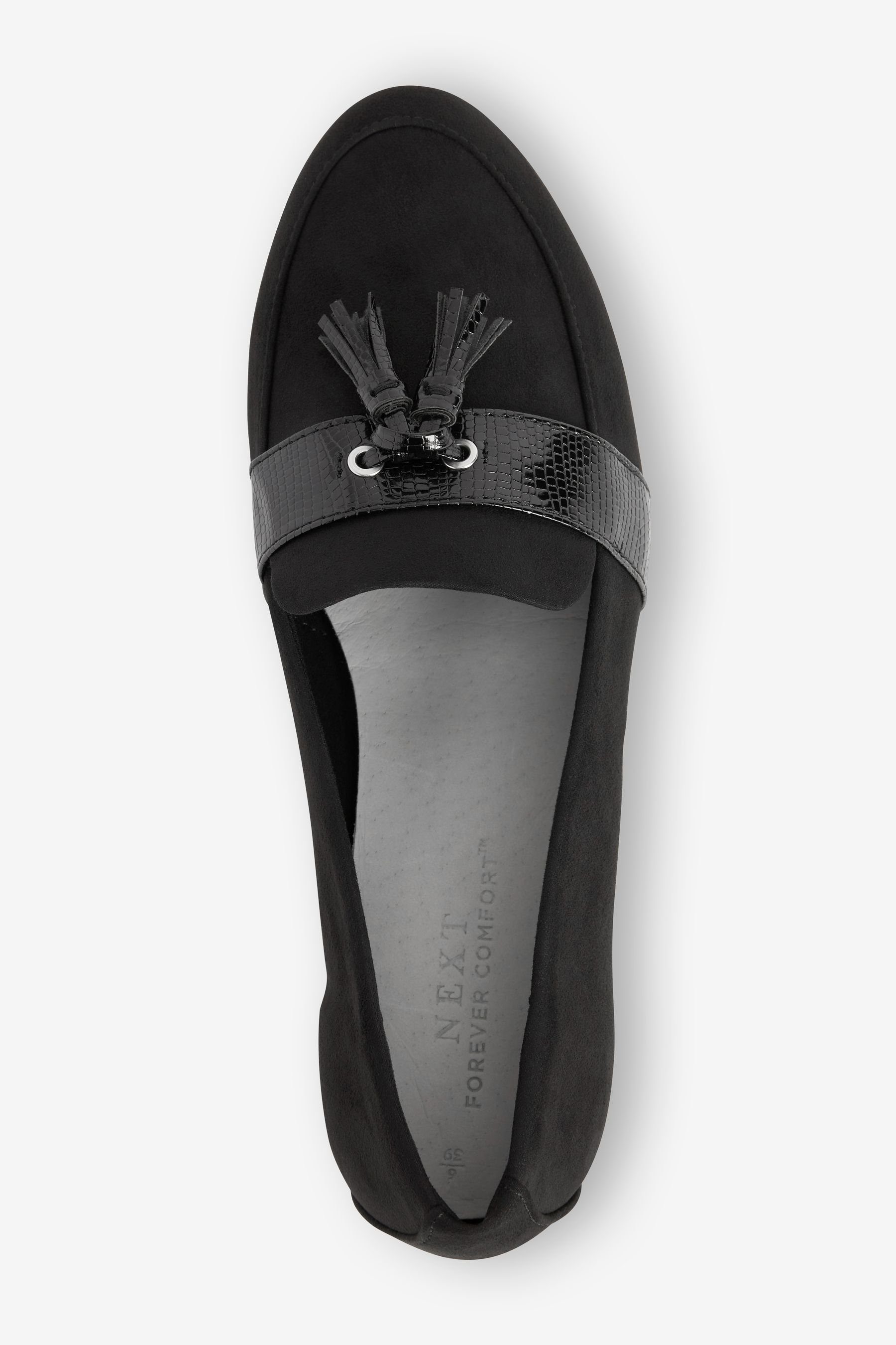 Next Forever Material (1-tlg) Tasselloafer Mix Loafer Comfort® mit Black Profilsohle