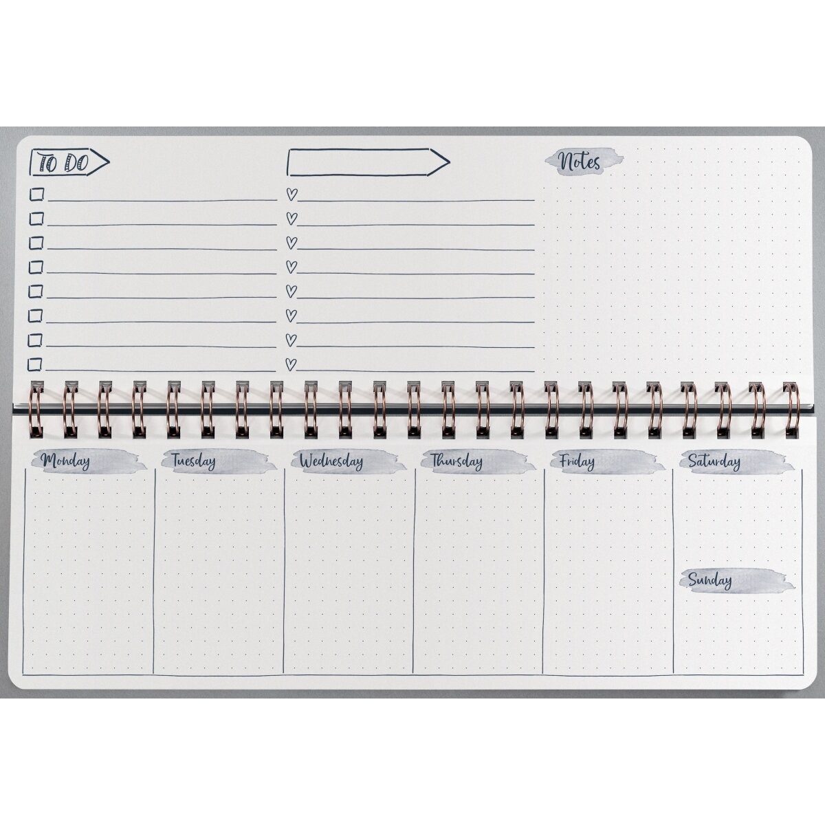 Sigel Schreibtischkalender Wochenplaner Jolie (EN) undatiert 1 Woche/2 Steiten Apricot Inspirati