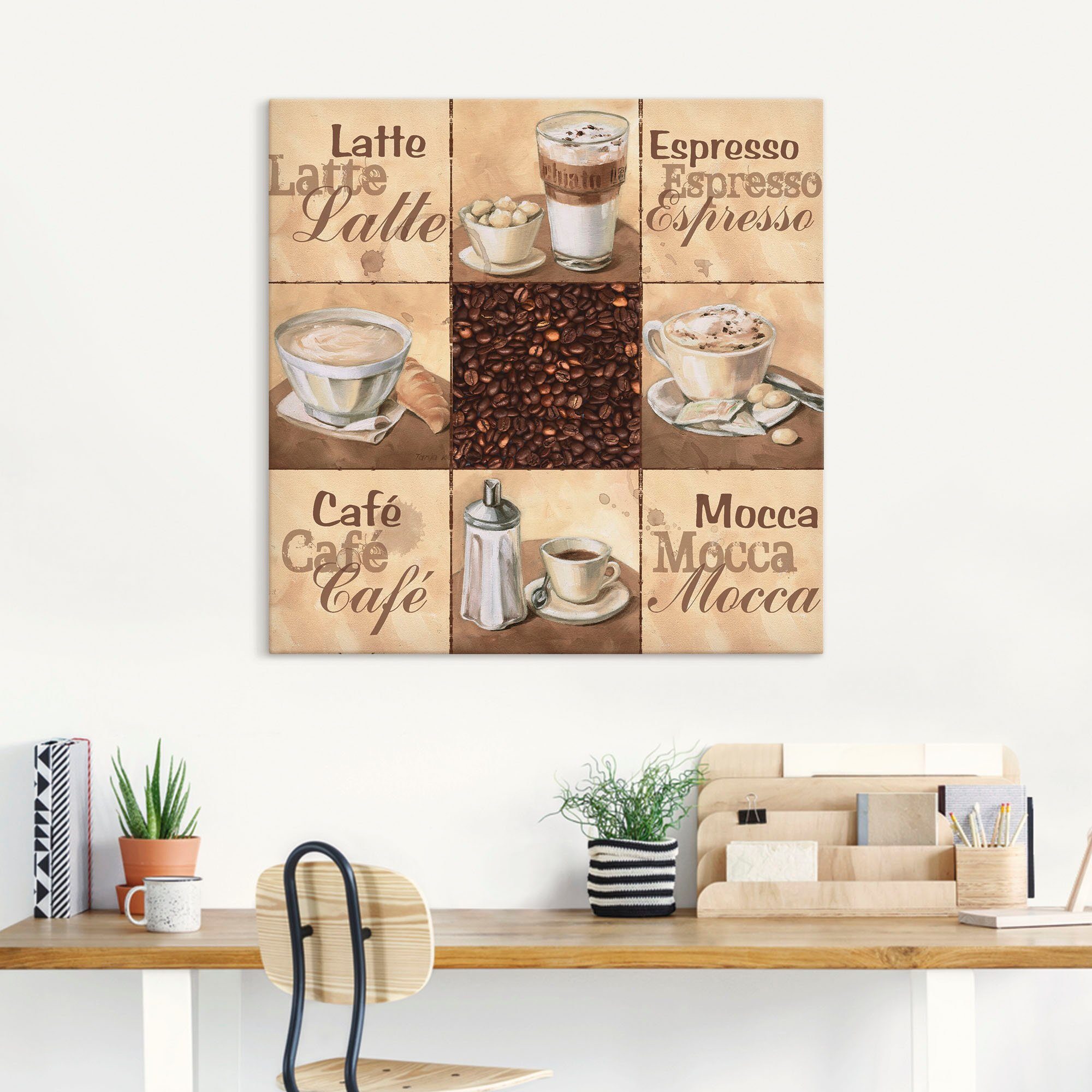 Artland Wandbild Kaffee Collage II, Getränke (1 St), als Alubild, Leinwandbild in verschied. Größen