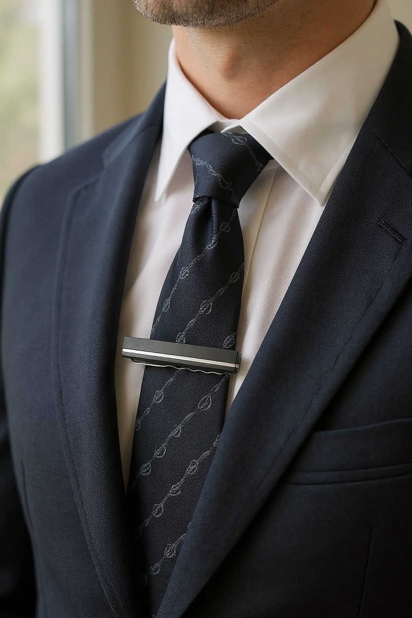 Karisma Krawattennadel Karisma Hochwertige Herren Edelstahl 316L Krawattennadel, mit Carbon-Composite/Krawattenklammer/Tie Clip Farbwahl KTC207
