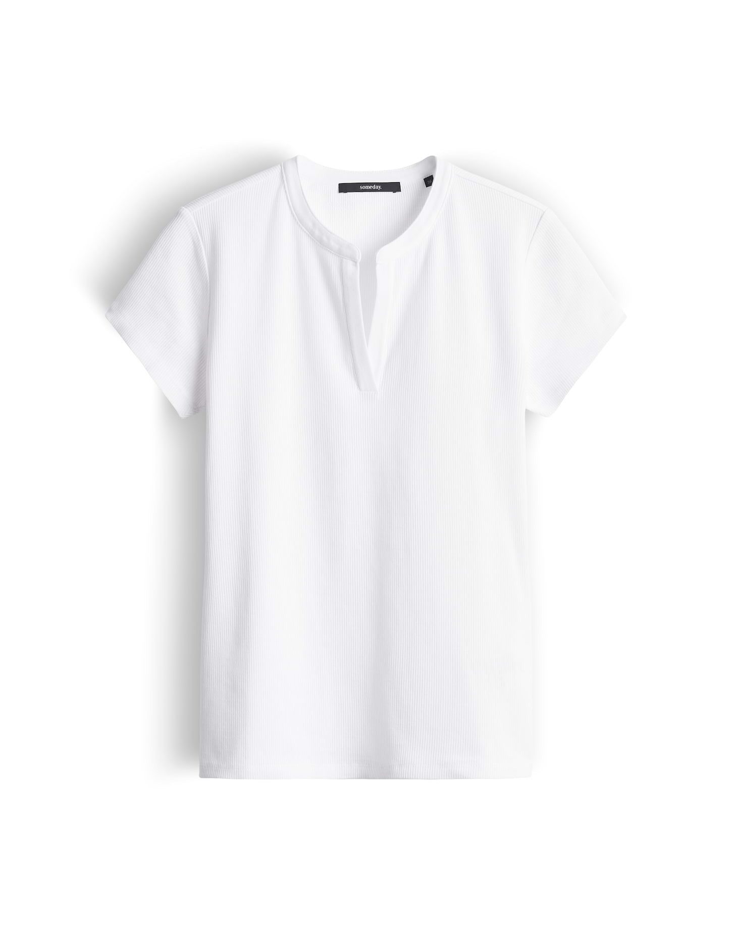 someday Kurzarmshirt Kleoh detail mit V-Ausschnitt Stehkragen, schmale Silh günstig online kaufen