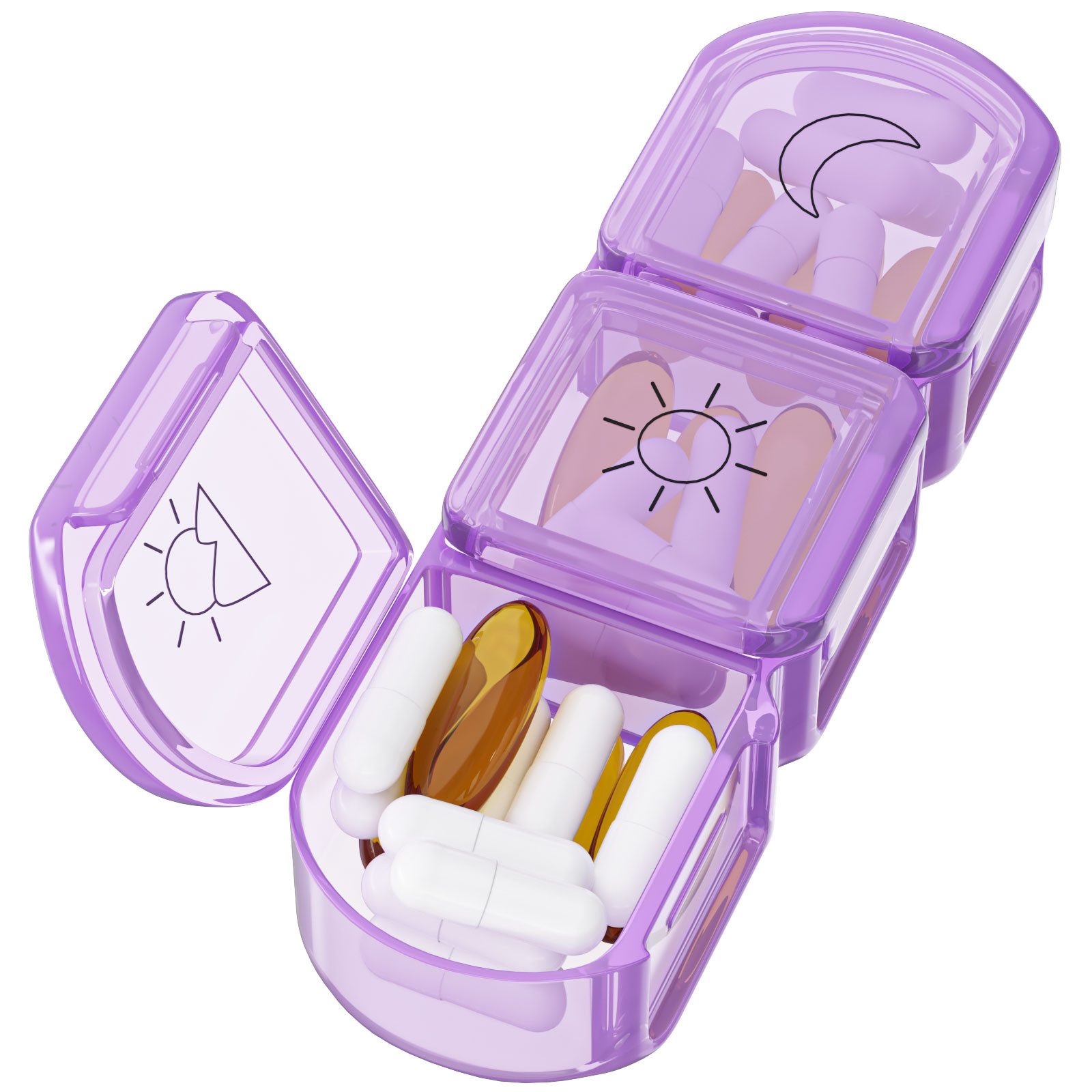 Wellgro Pillendose Große Tablettenbox für 7 Tage