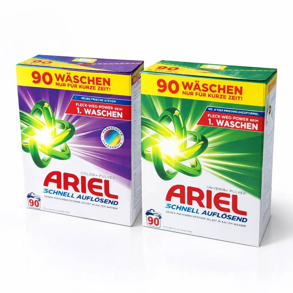 ARIEL schnell auflösendes Pulver Waschmittel Color+ & Universal+ Vollwaschmittel (Spar-Set)