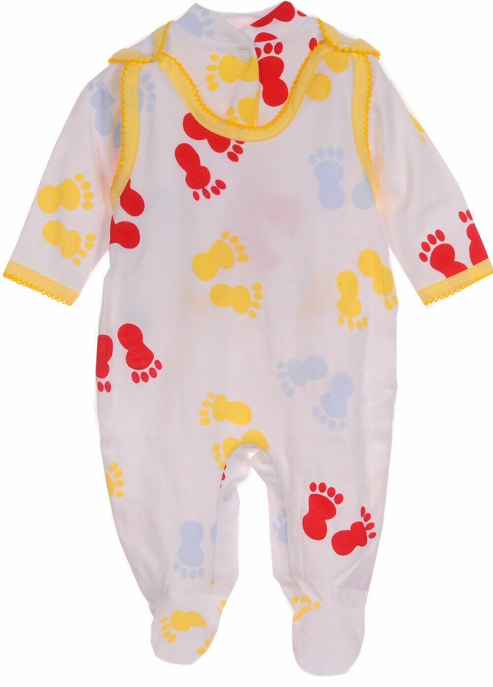 La Bortini Strampler Strampler und Hemdchen Baby Anzug mit Füßche Muster 50 56 62 68 74 aus reiner Baumwolle, gemustert