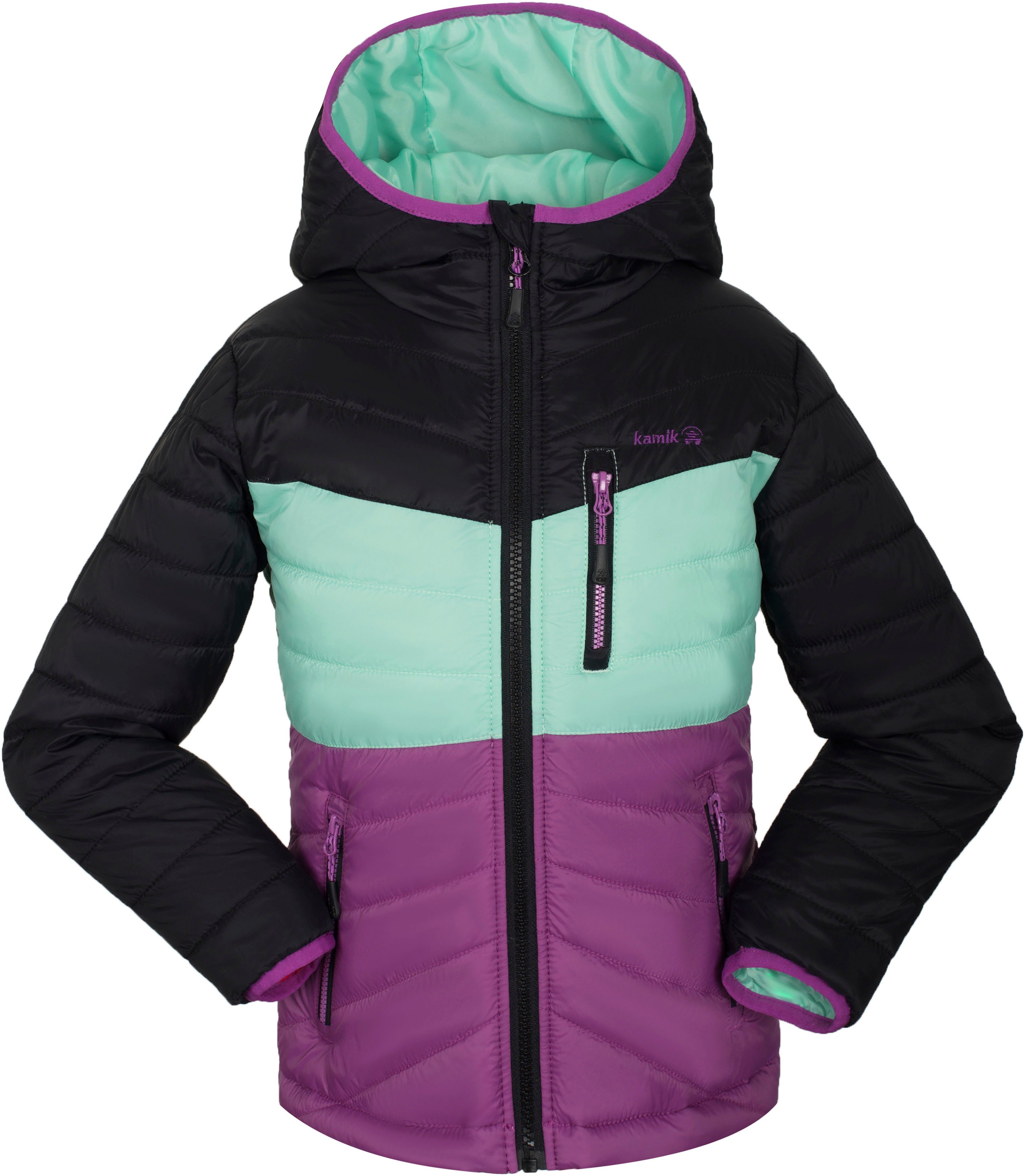 Kamik Steppjacke HARLEY - für Kinder black/orchid | Windbreakers