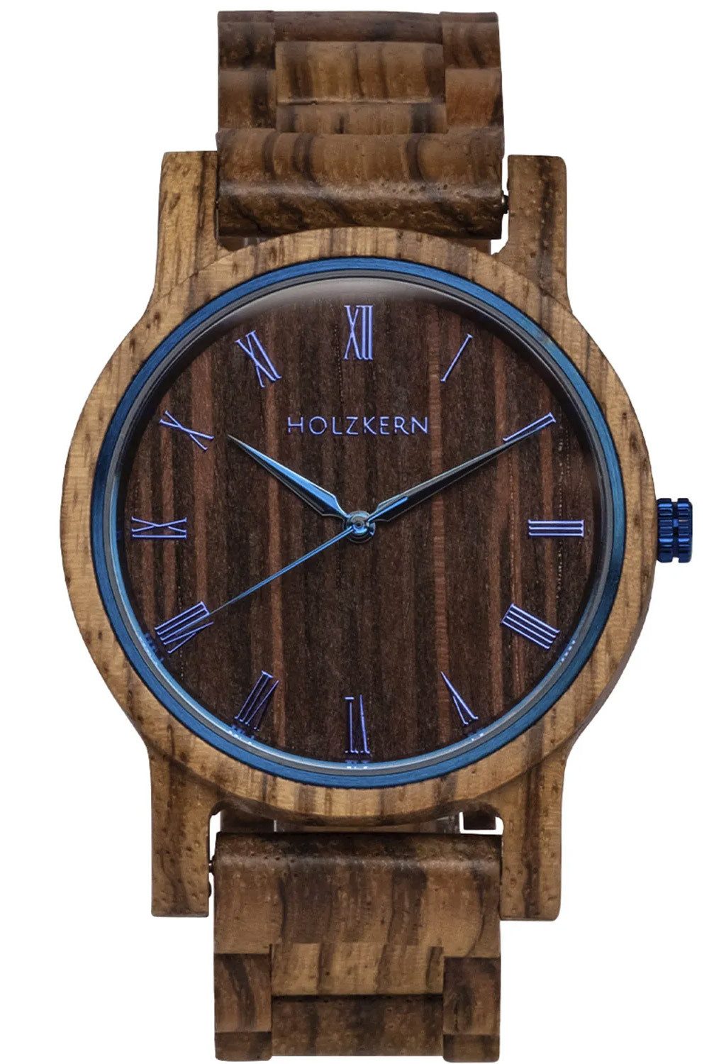 Holzkern Quarzuhr Armbanduhr Quarz Herbstmorgen Zebrano/Wenge