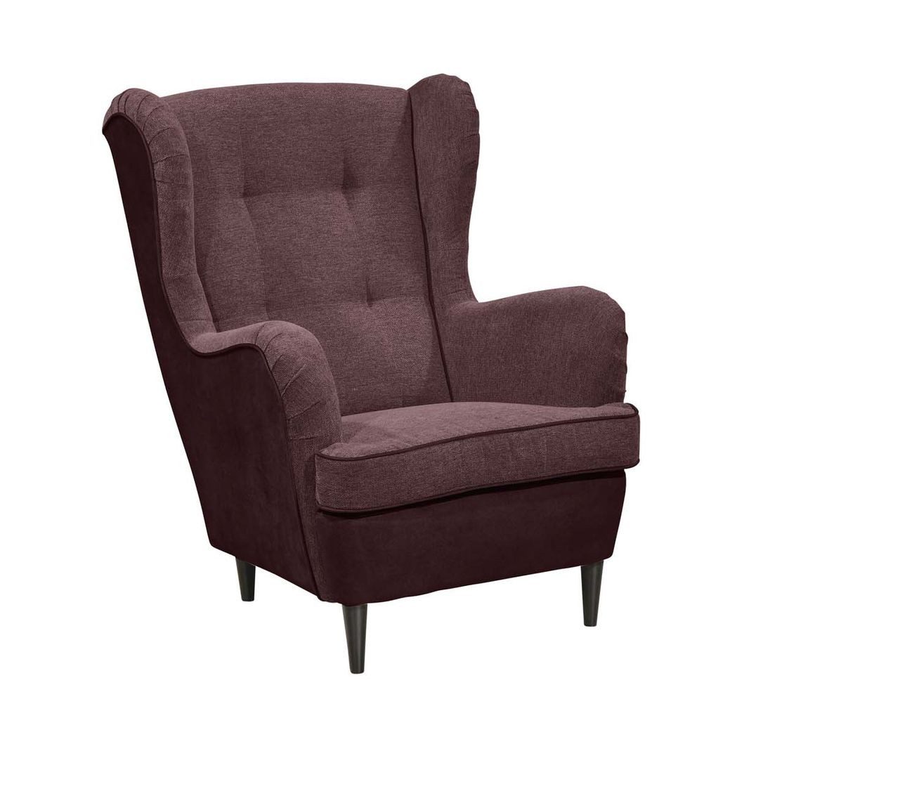 ED EXCITING DESIGN 1,5-Sitzer, Oskar Sessel Fernsehsessel Polstersessel 2-farbig Aubergine