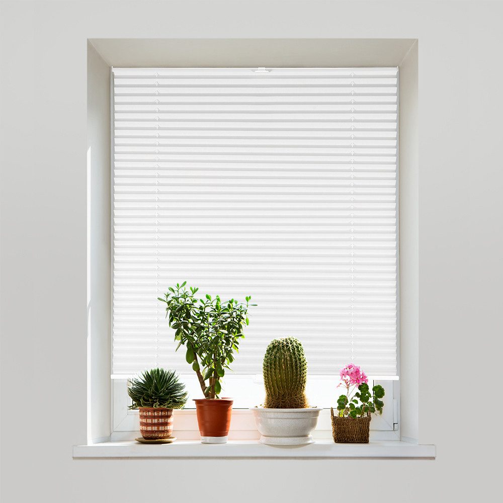 Sekey Plissee Faltrollo Faltenstore ohne Bohren, Lichtschutz, verspannt, bl günstig online kaufen