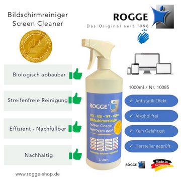 Rogge ROGGE Bildschirmreiniger 1. Liter inkl. Microfasertuch Sprühreiniger (2-St)