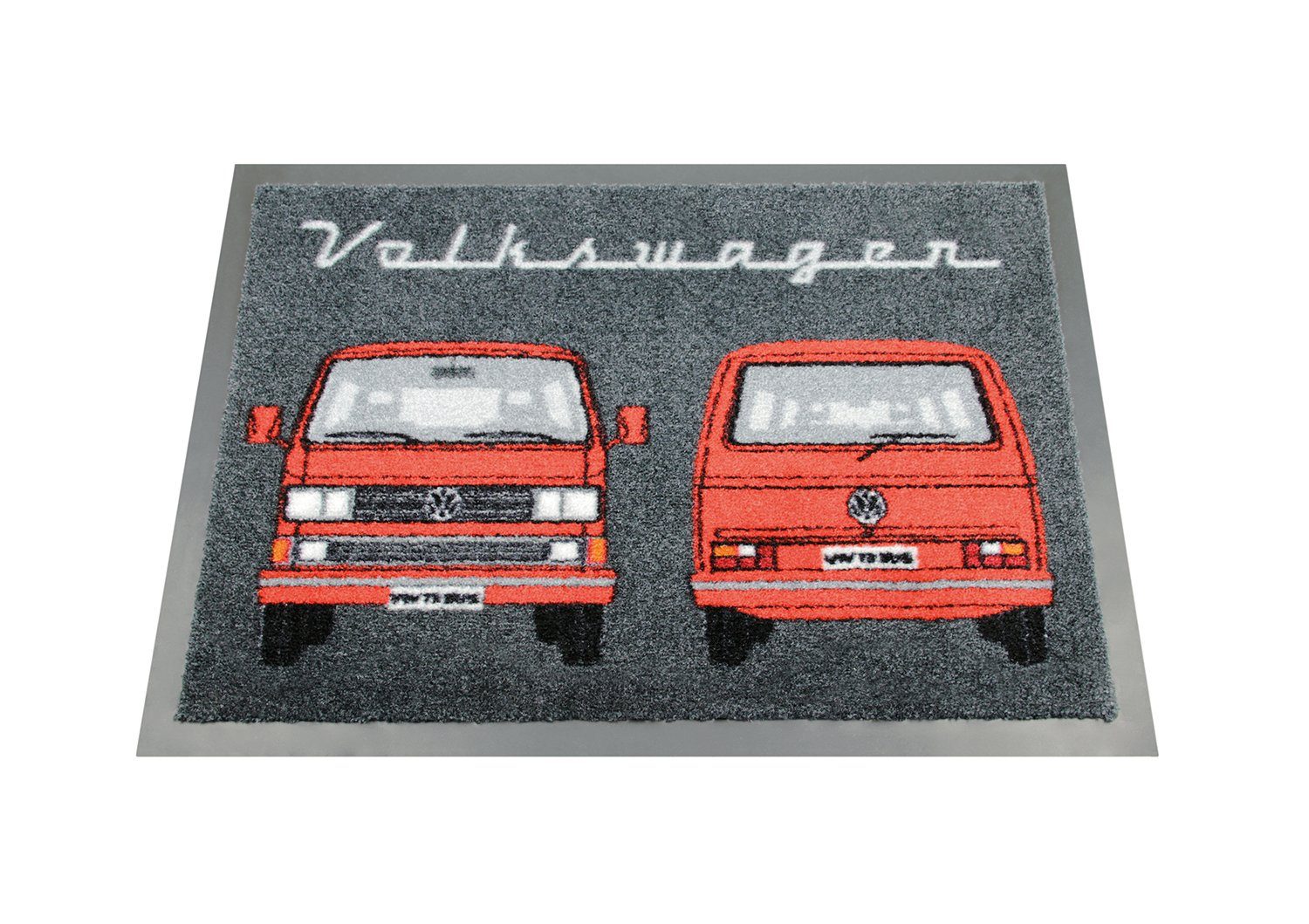 VW Collection by BRISA Fußmatte Volkswagen Türvorleger im VW Bulli T3 Design, Rechteckig, Höhe: 7 mm, In- und Outdoor