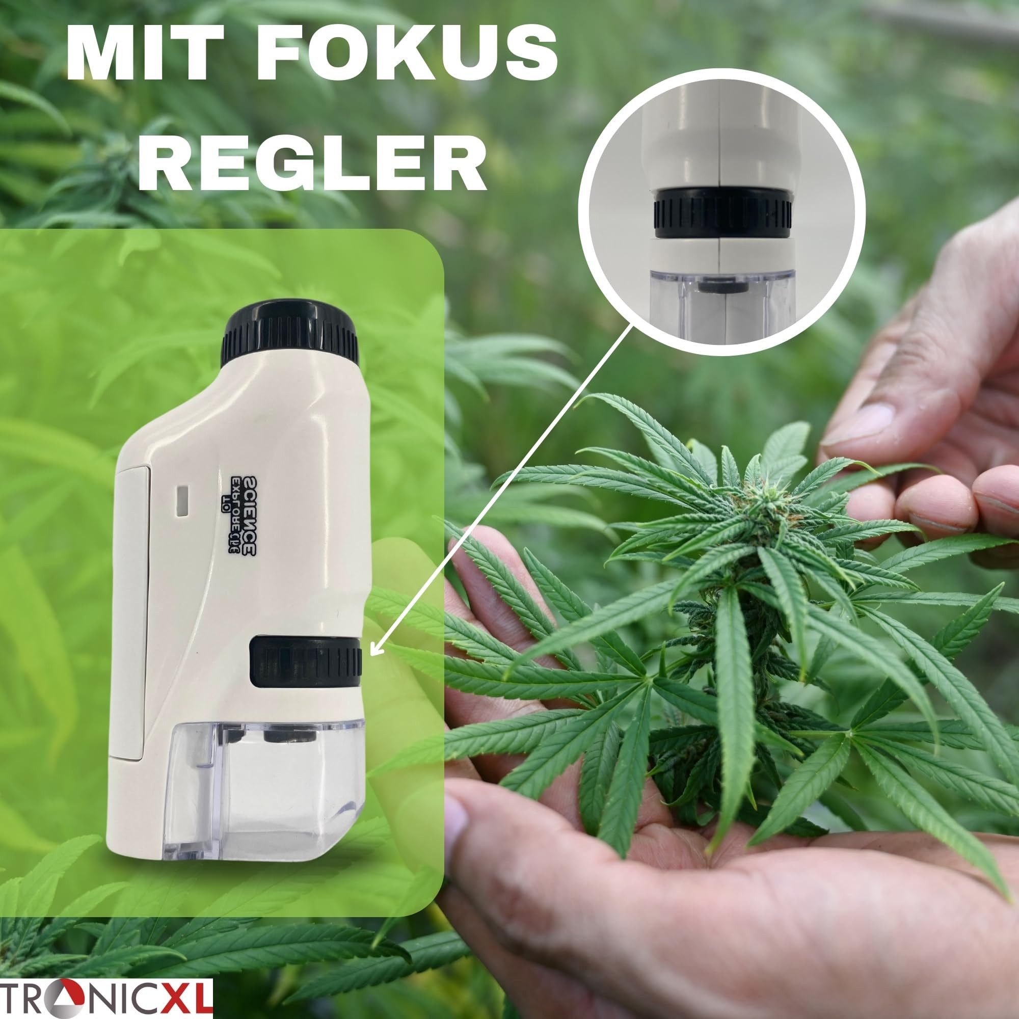 TronicXL Taschenmikroskop Lupe Mikroskop für Trichome Ernte Zubehör für Growbox Taschenmikroskop