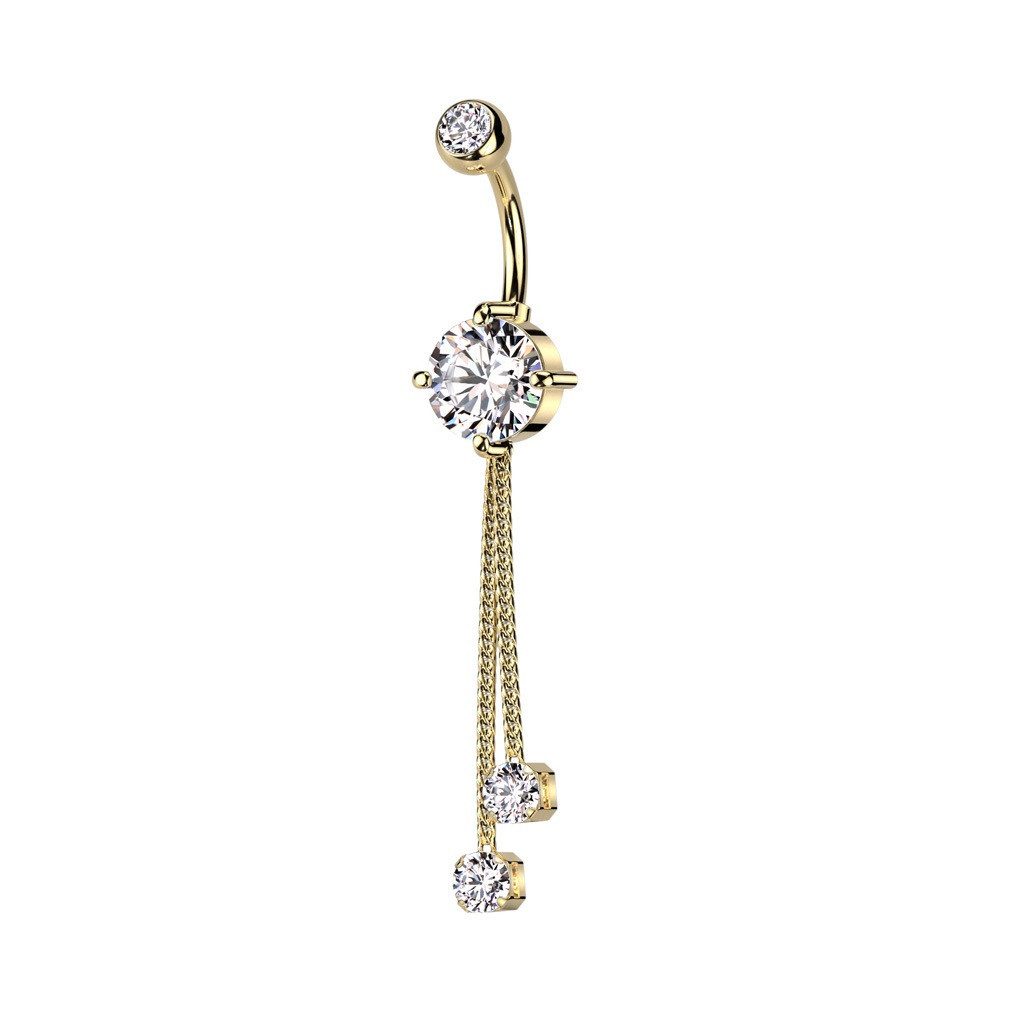 Taffstyle Bauchnabelpiercing Bauchnabelpiercing doppeltem Zirkonia Kristall günstig online kaufen