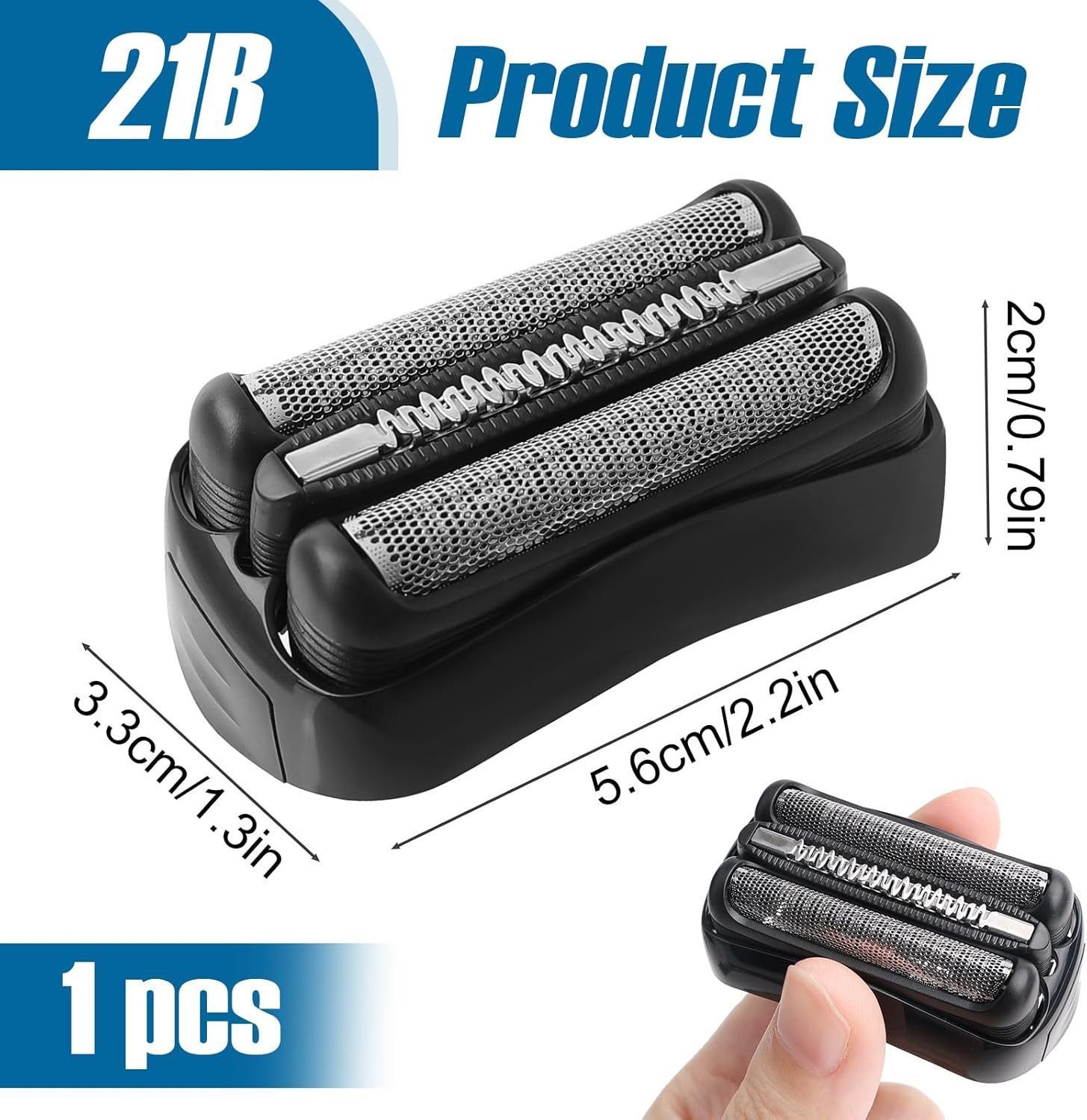 FELIXLEO Ersatzscherkopf Scherkopf 21B für Braun Series 3 3010S 3040S 3050CC 3080S 300S 310S, 2 St.