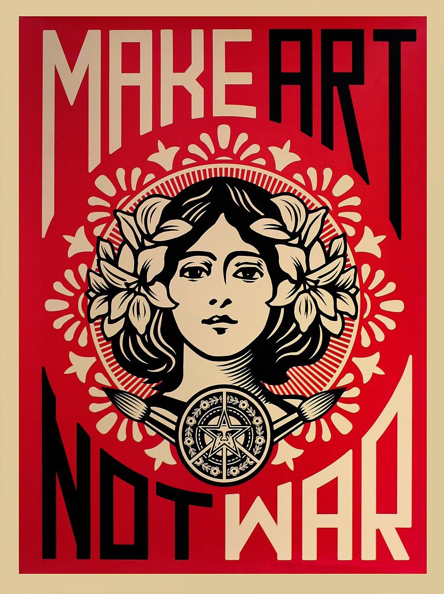 Close Up Poster Shepard Fairey Kunstdruck Make Art Not War! 46 x 61 cm