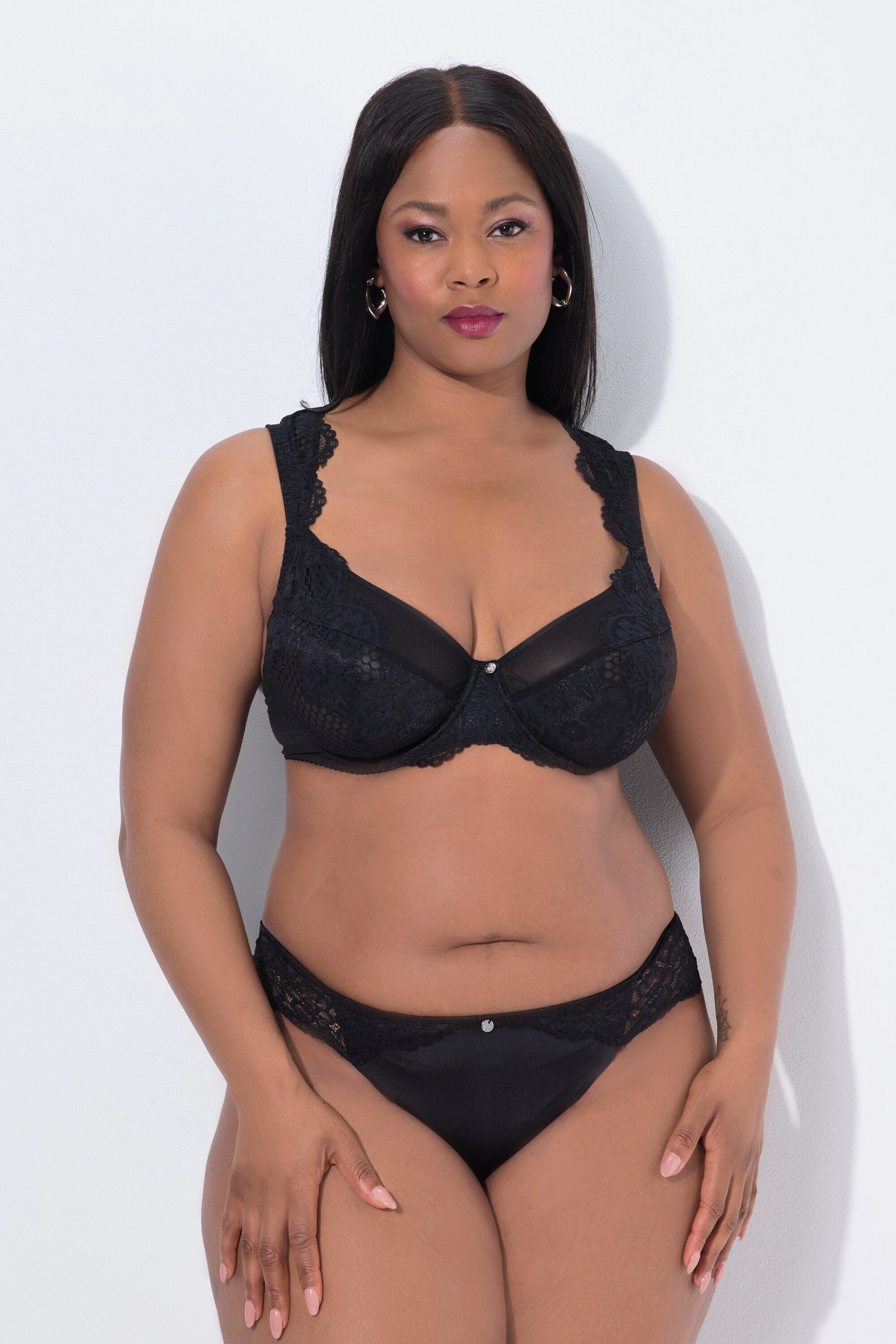 Ulla Popken Bügel-BH TruYou Bügel-BH Spitze Nacken-Zierband Cup C - G