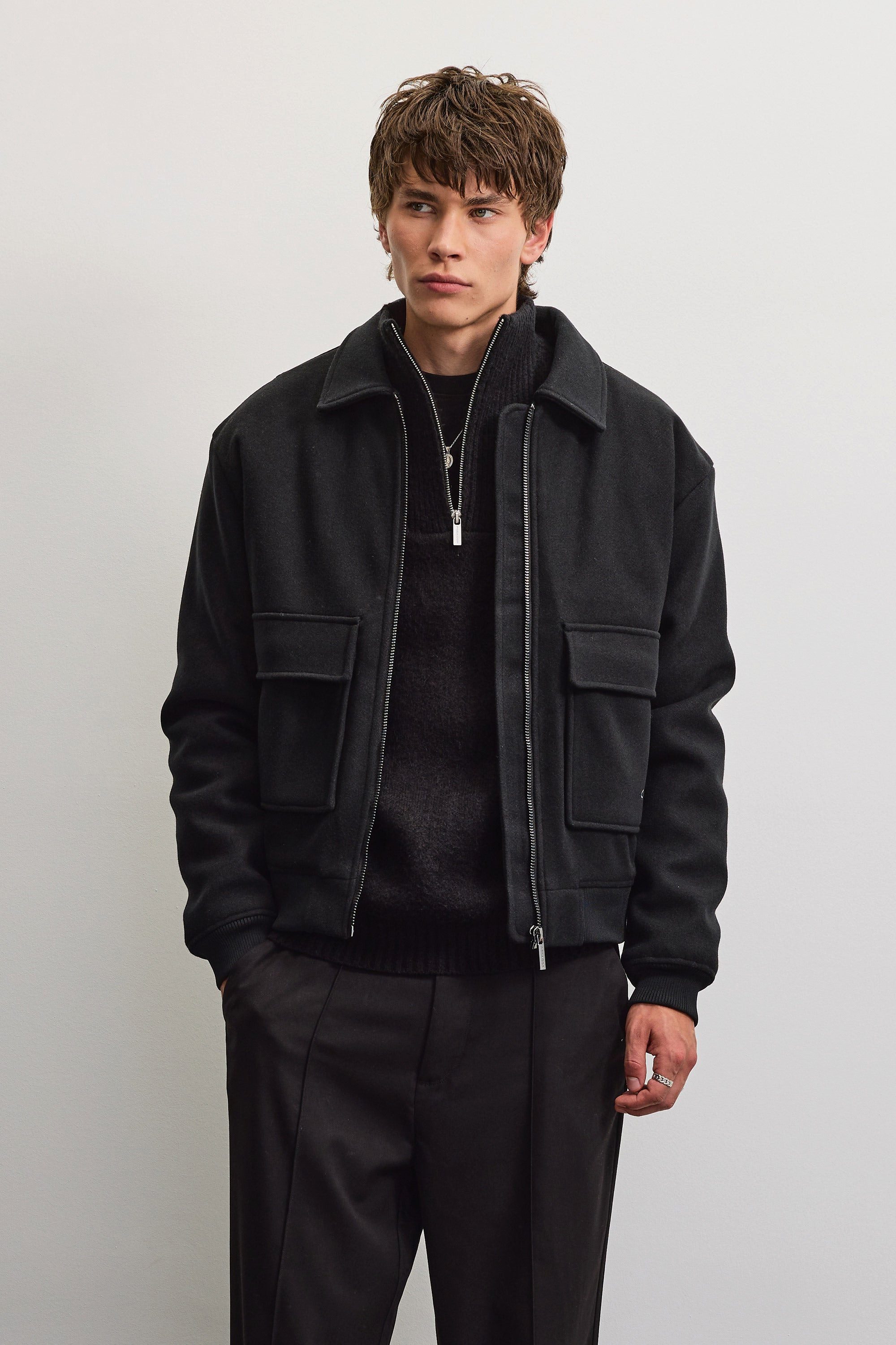 PEGADOR Bomberjacke AIKEN WOOLOPTIC BOMBER JACKET Kunstfaser, regular fit