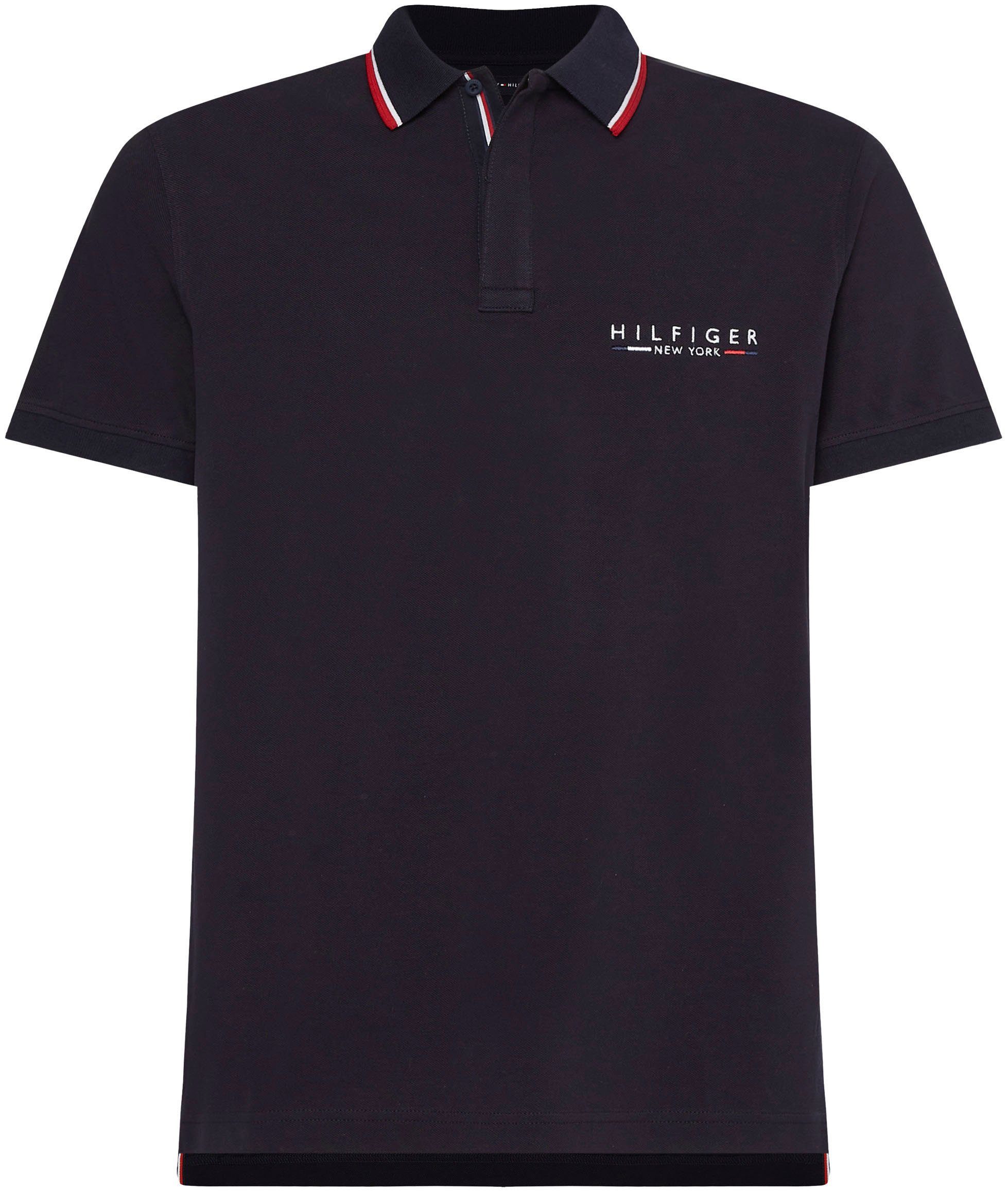 Tommy Hilfiger Poloshirt BRAND LOVE Kragen Desert REG POLO am Sky Logotape mit LOGO