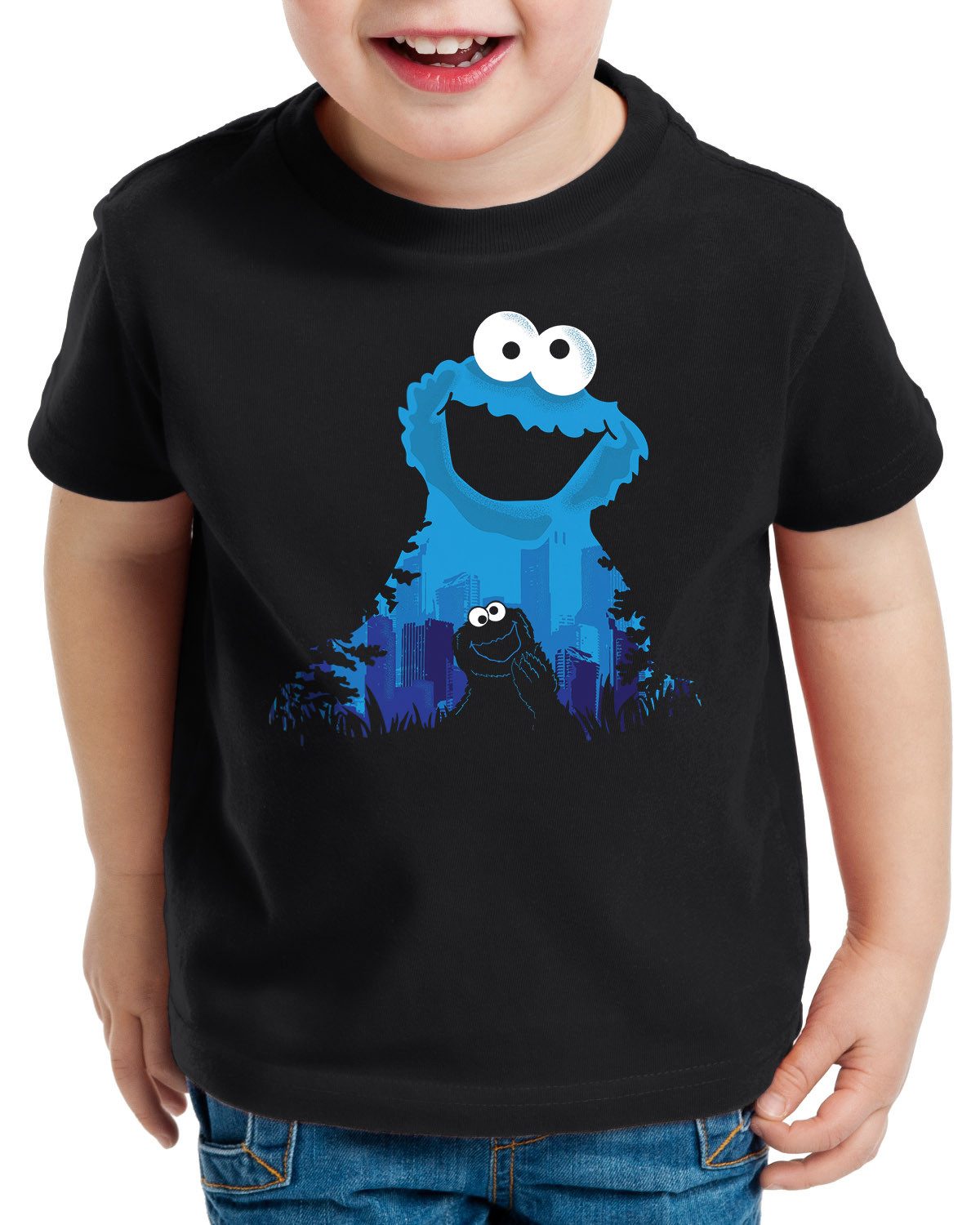 style3 T-Shirt sesamstraße krümelmonster elmo ernie bert bibo oskar grobi grafzahl