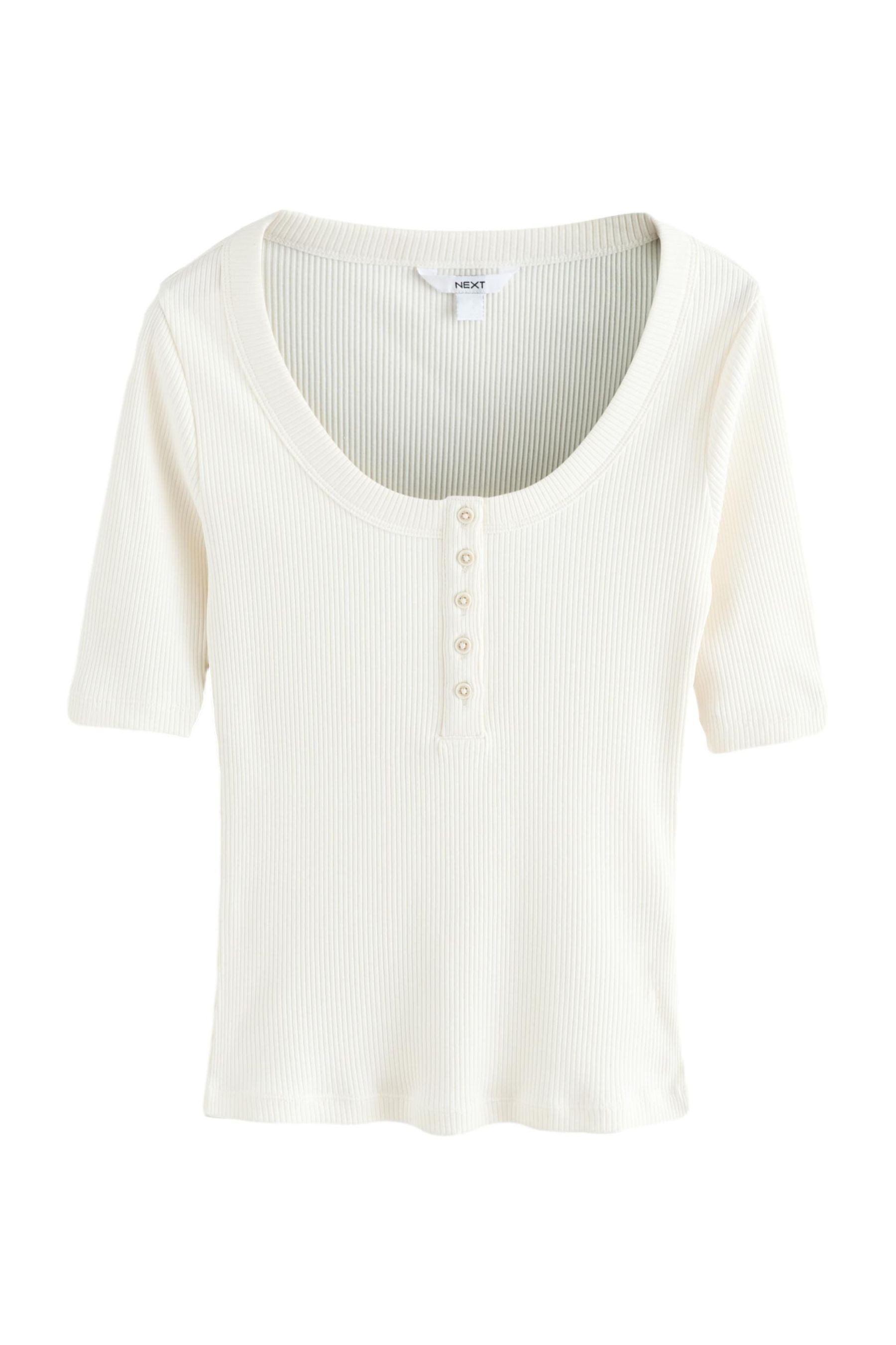 Next Henleyshirt Geripptes Henley-Kurzarmoberteil mit Knöpfen (1-tlg) günstig online kaufen