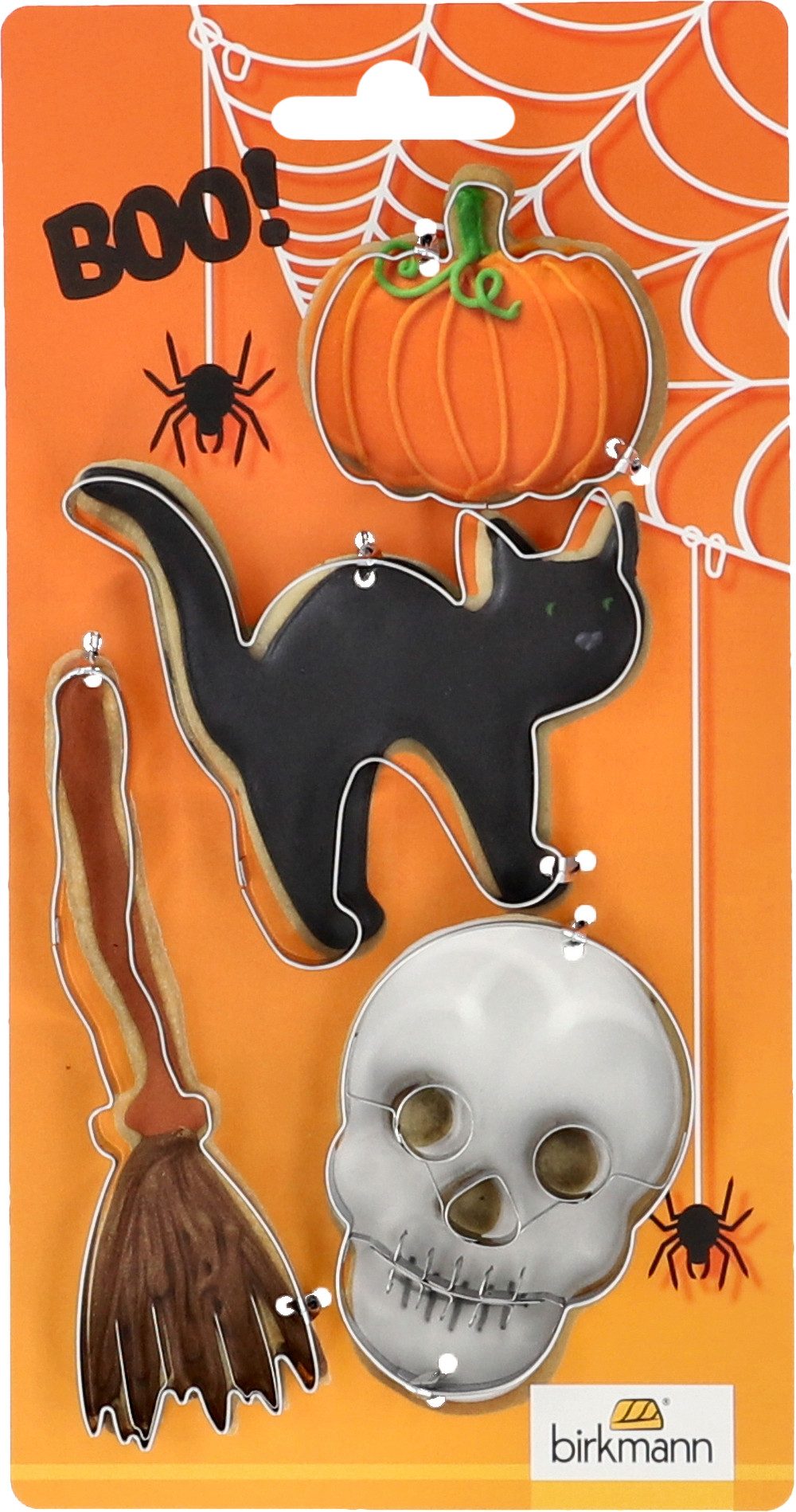 Birkmann Gebäckstempel Ausstechformen-Set Halloween Cat, Edelstahl, 4 Teile