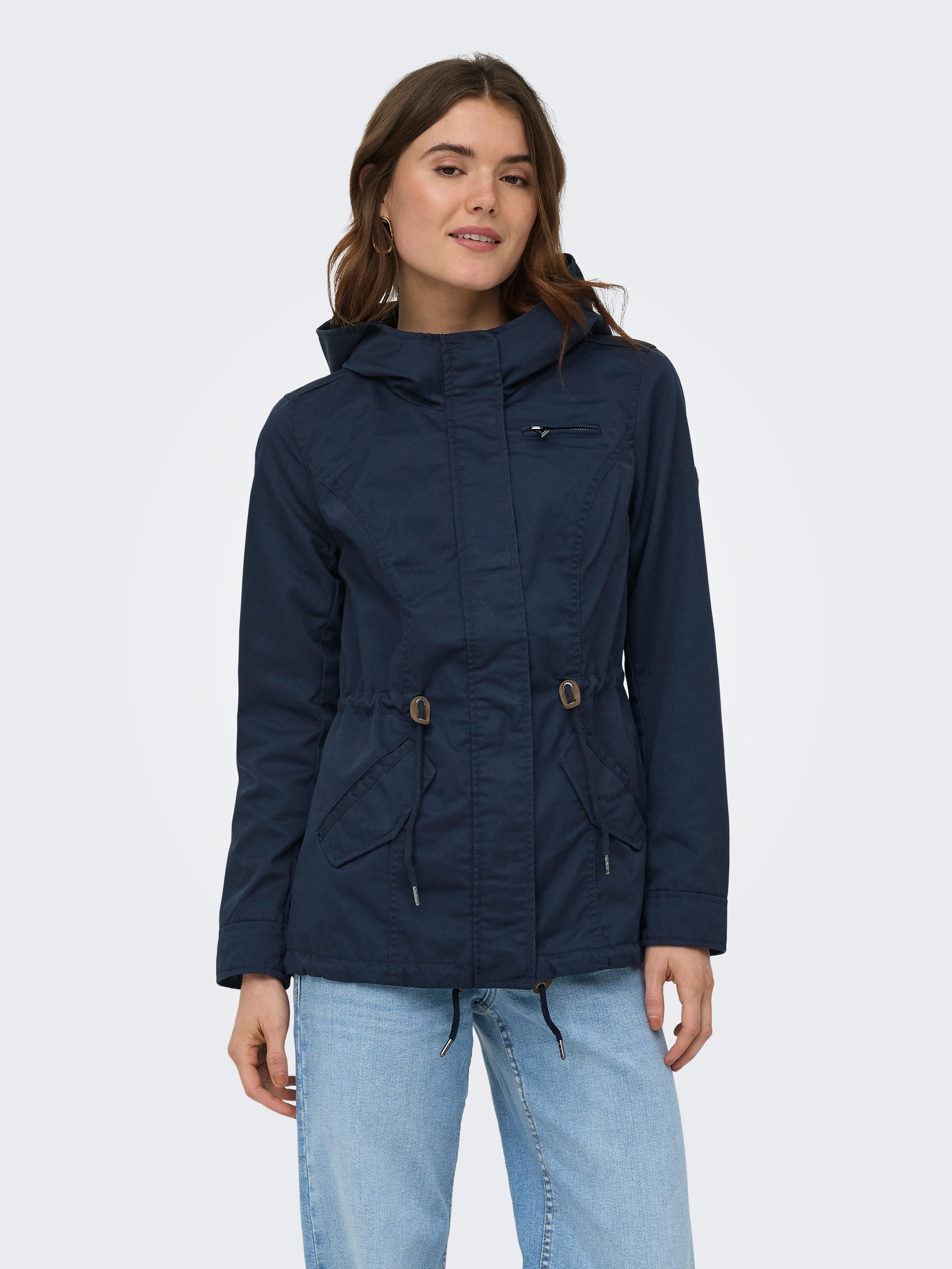 ONLY Parka ONLLORCA LIFE CANVAS PARKA CC OTW mit Kordelzug in der Taille