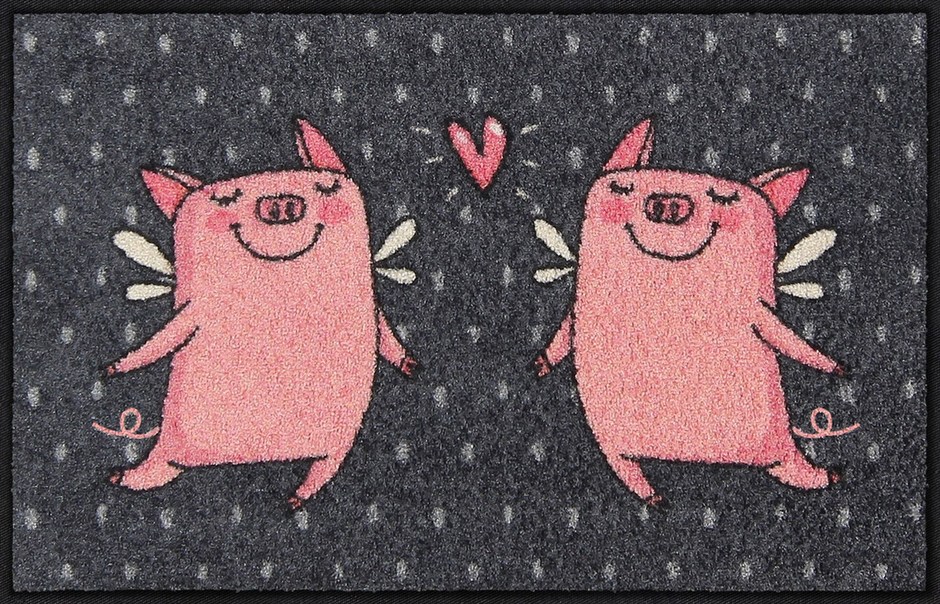 Salonloewe Fußmatte Fußmatte 45x70 Love Pigs grey, Eingangsmatte normal, Höhe: 450 mm